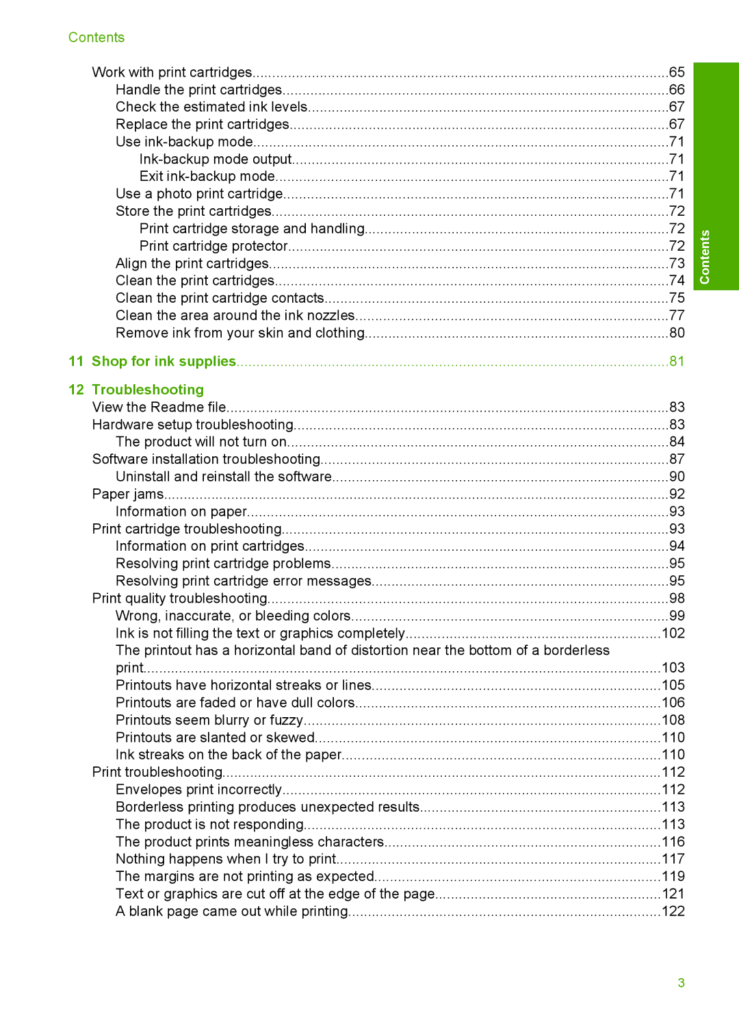 HP F2200 manual Contents, Troubleshooting 