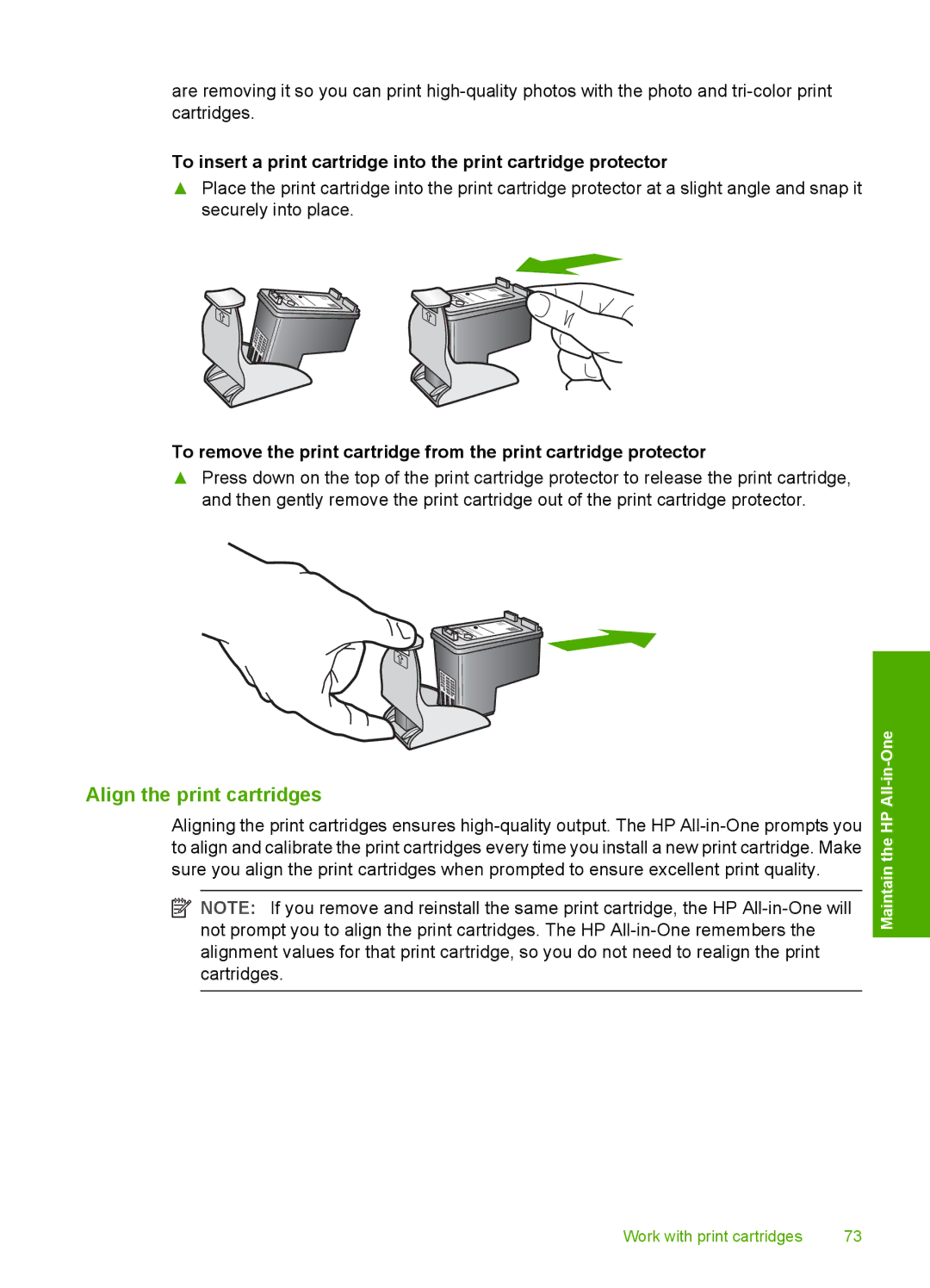 HP F2200 manual Align the print cartridges 