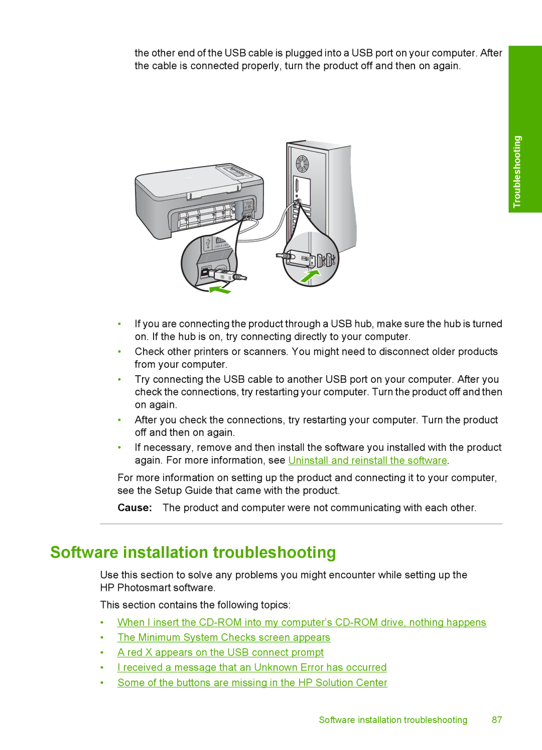 HP F2200 manual Software installation troubleshooting 