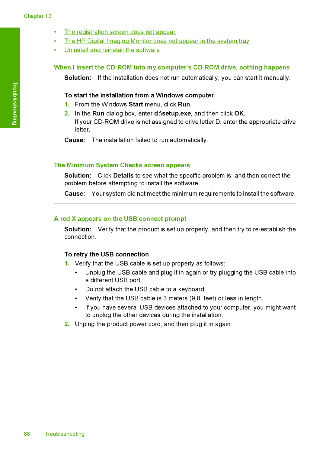 HP F2200 manual To start the installation from a Windows computer, Minimum System Checks screen appears 