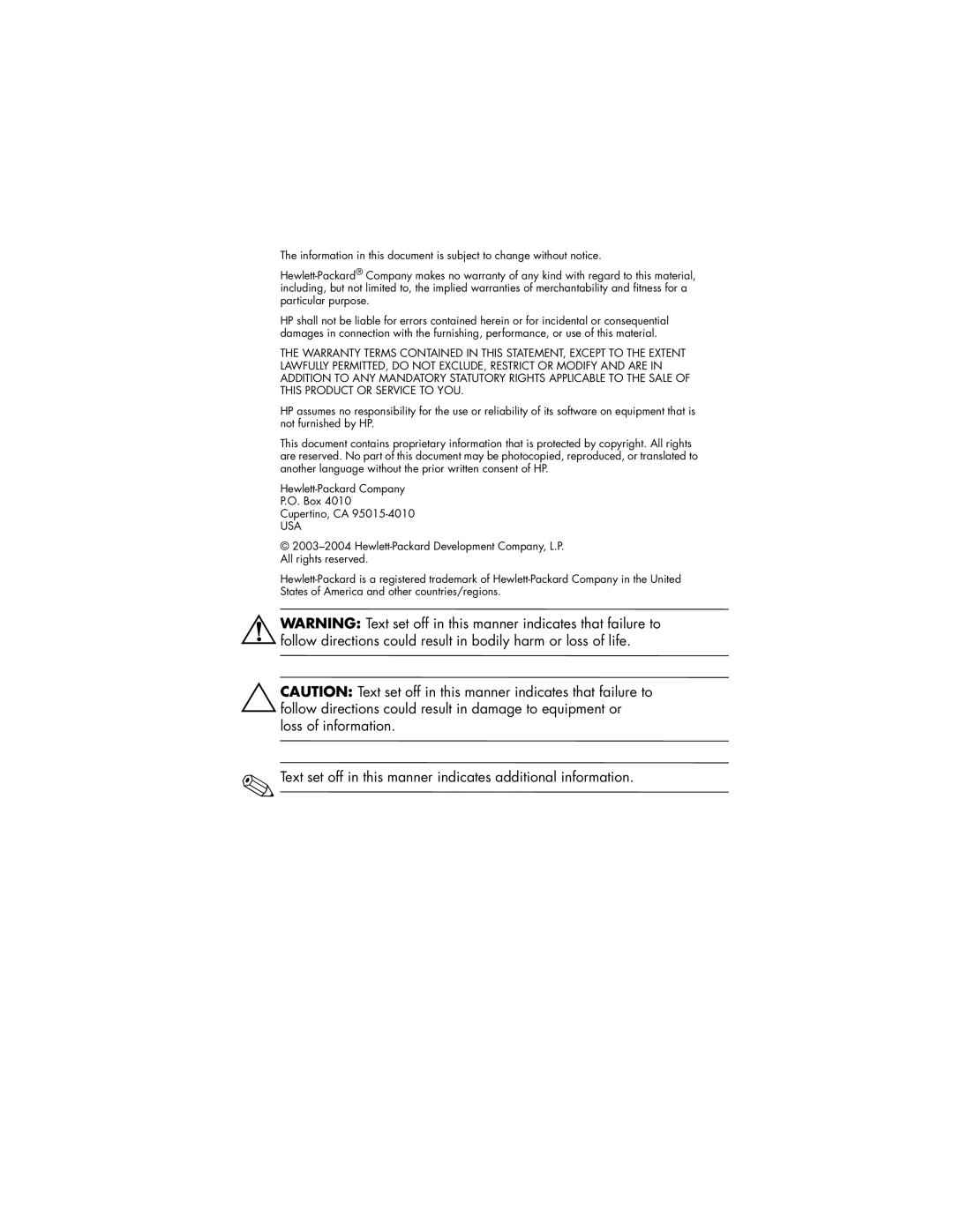 HP f2304 High Def manual Text set off in this manner indicates additional information 