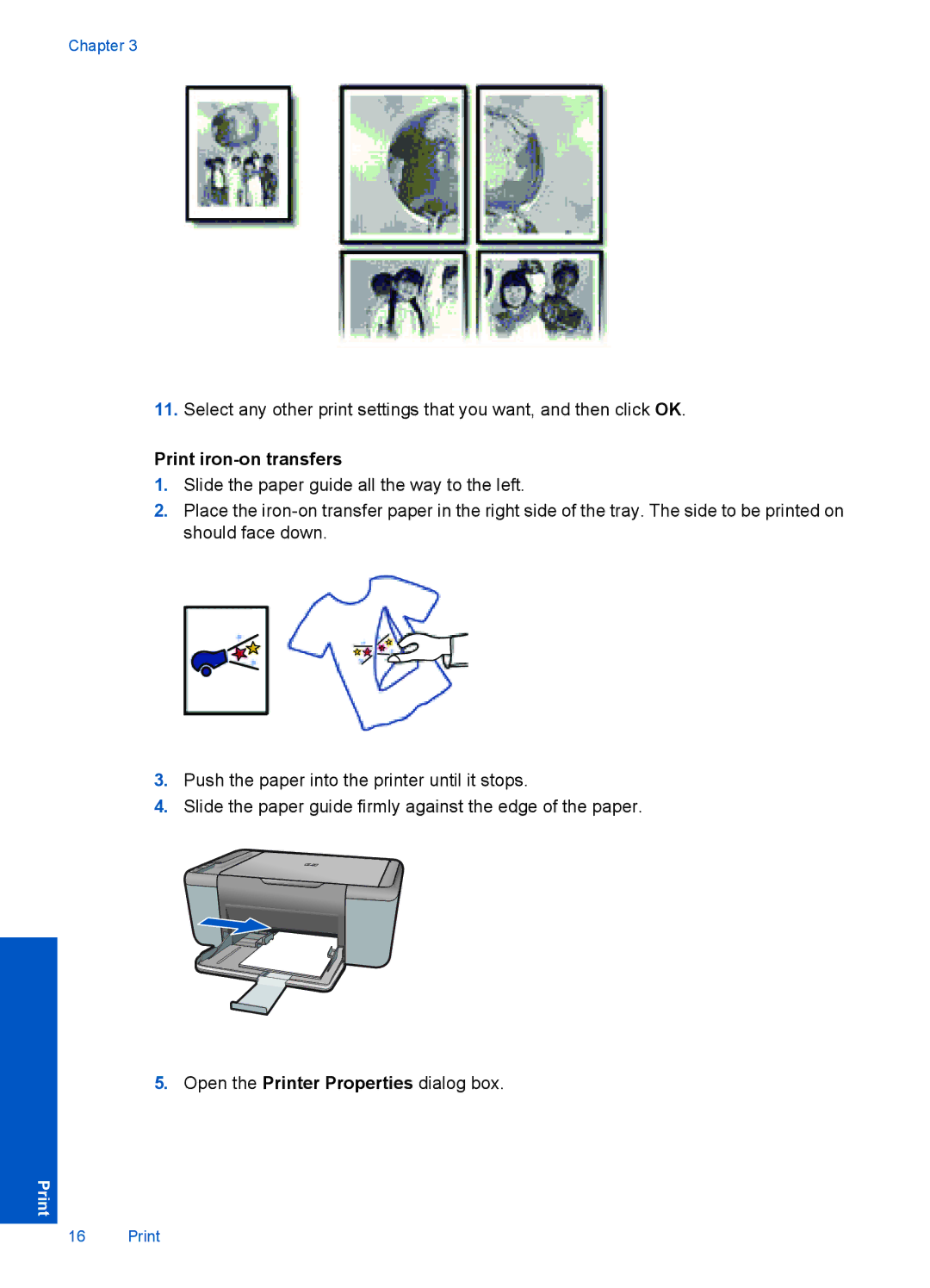 HP F2400 manual Print iron-on transfers 