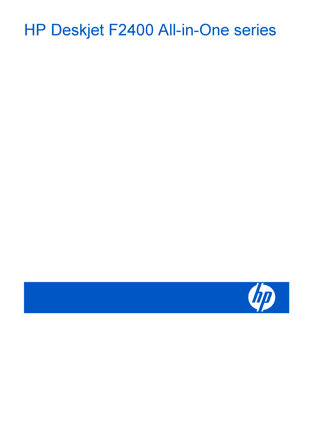 HP manual HP Deskjet F2400 All-in-One series 