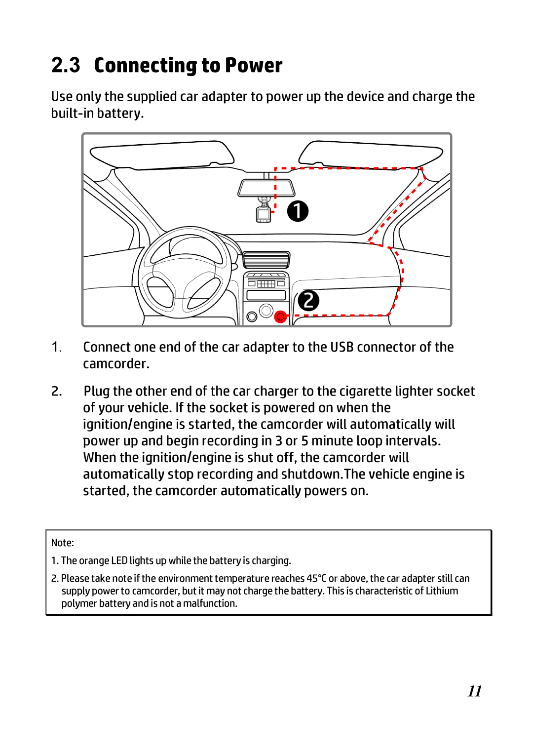 HP f300 Car manual Connecting to Power 