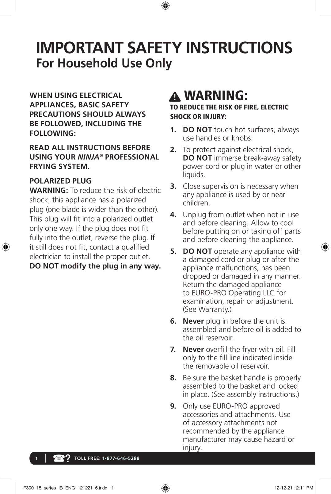 HP F300 manual Important Safety Instructions 