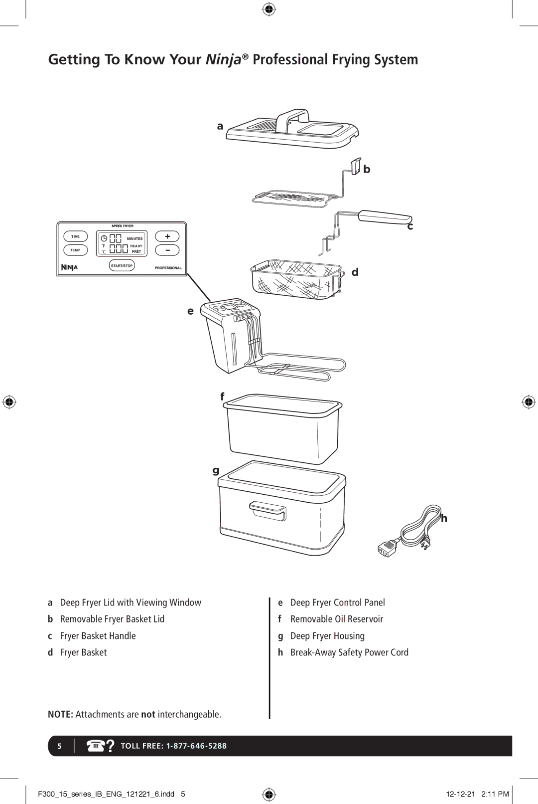 HP F300 manual Getting To Know Your Ninja Professional Frying System 