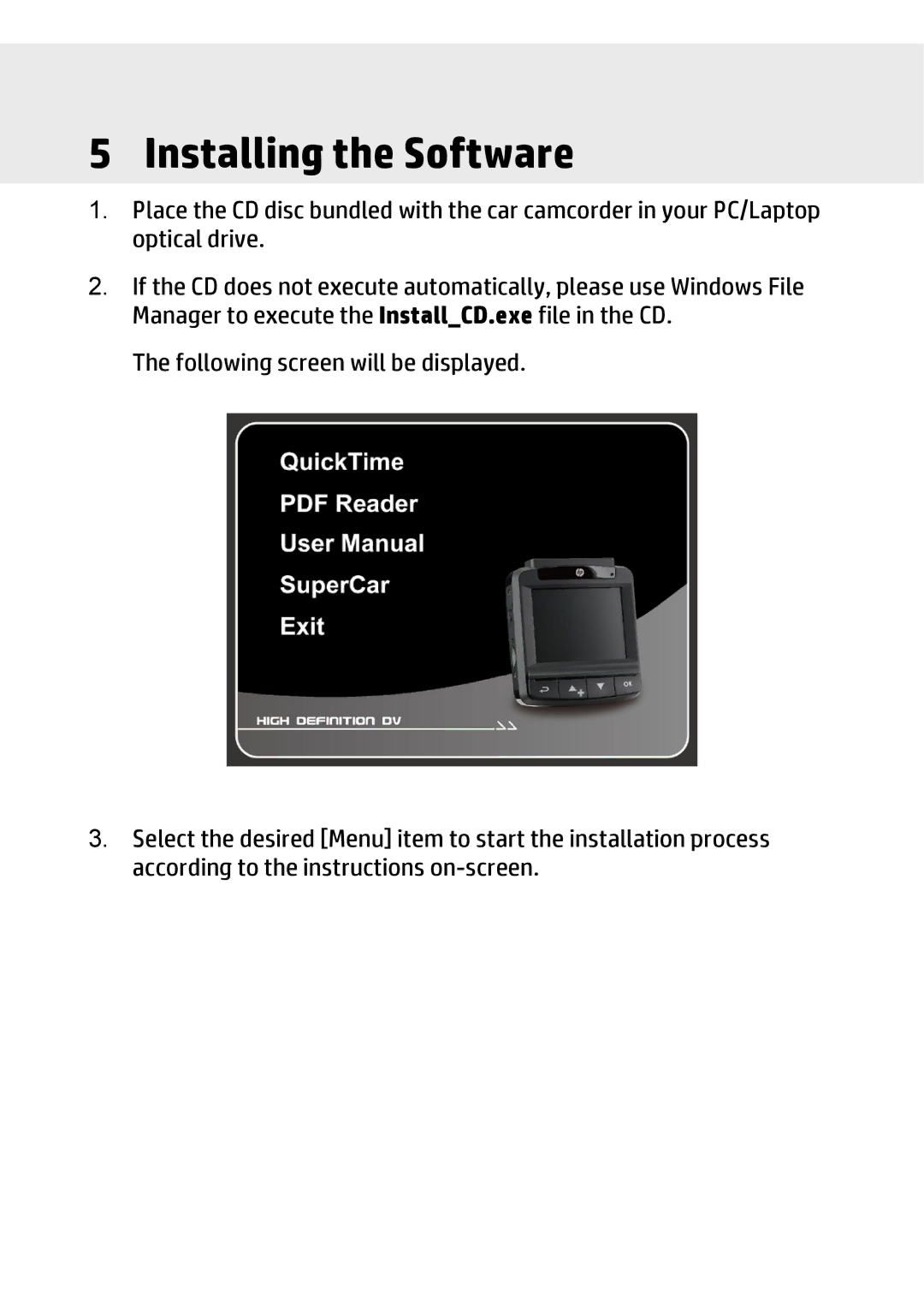 HP f310 Car manual Installing the Software 