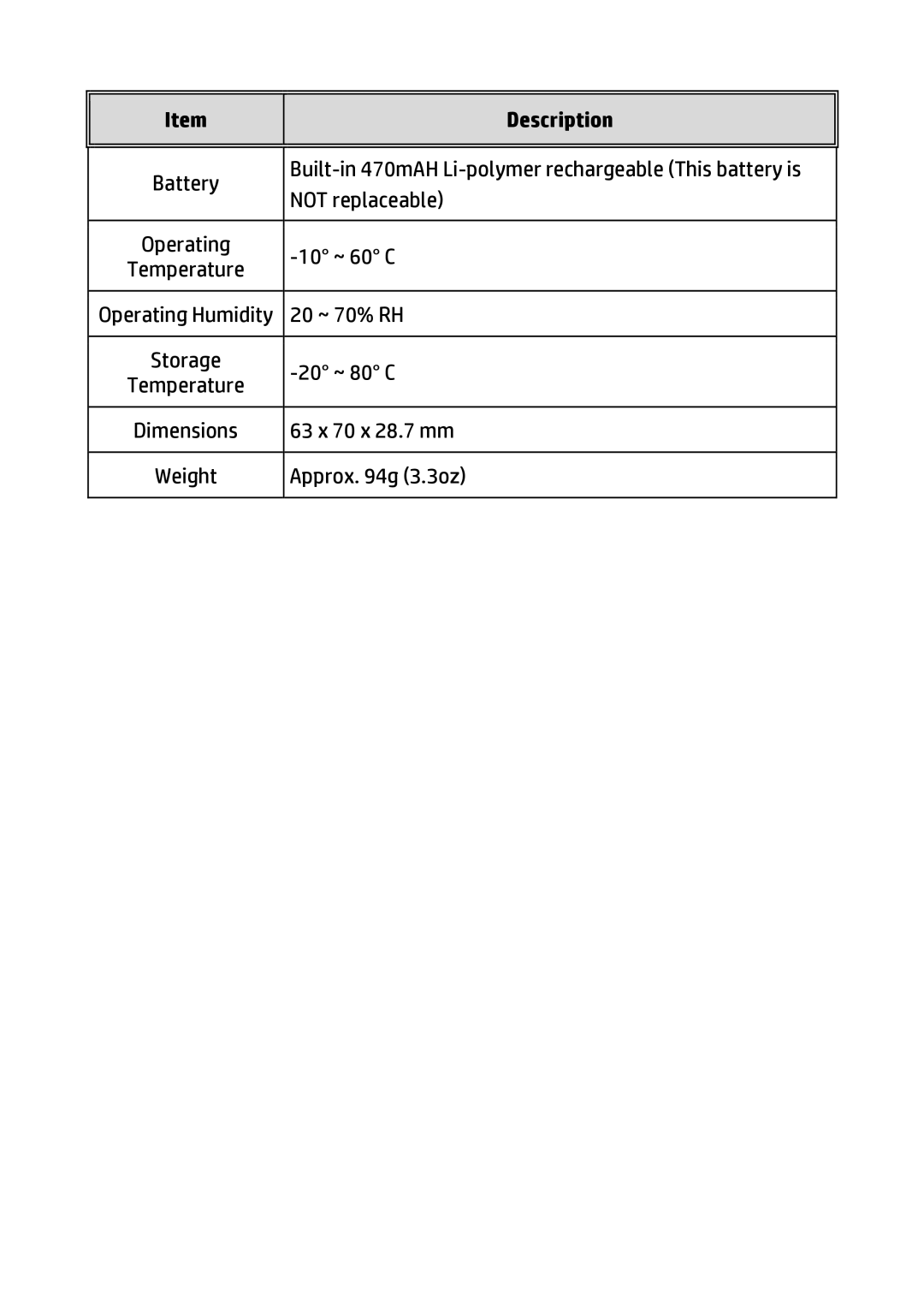 HP f310 Car manual Battery 