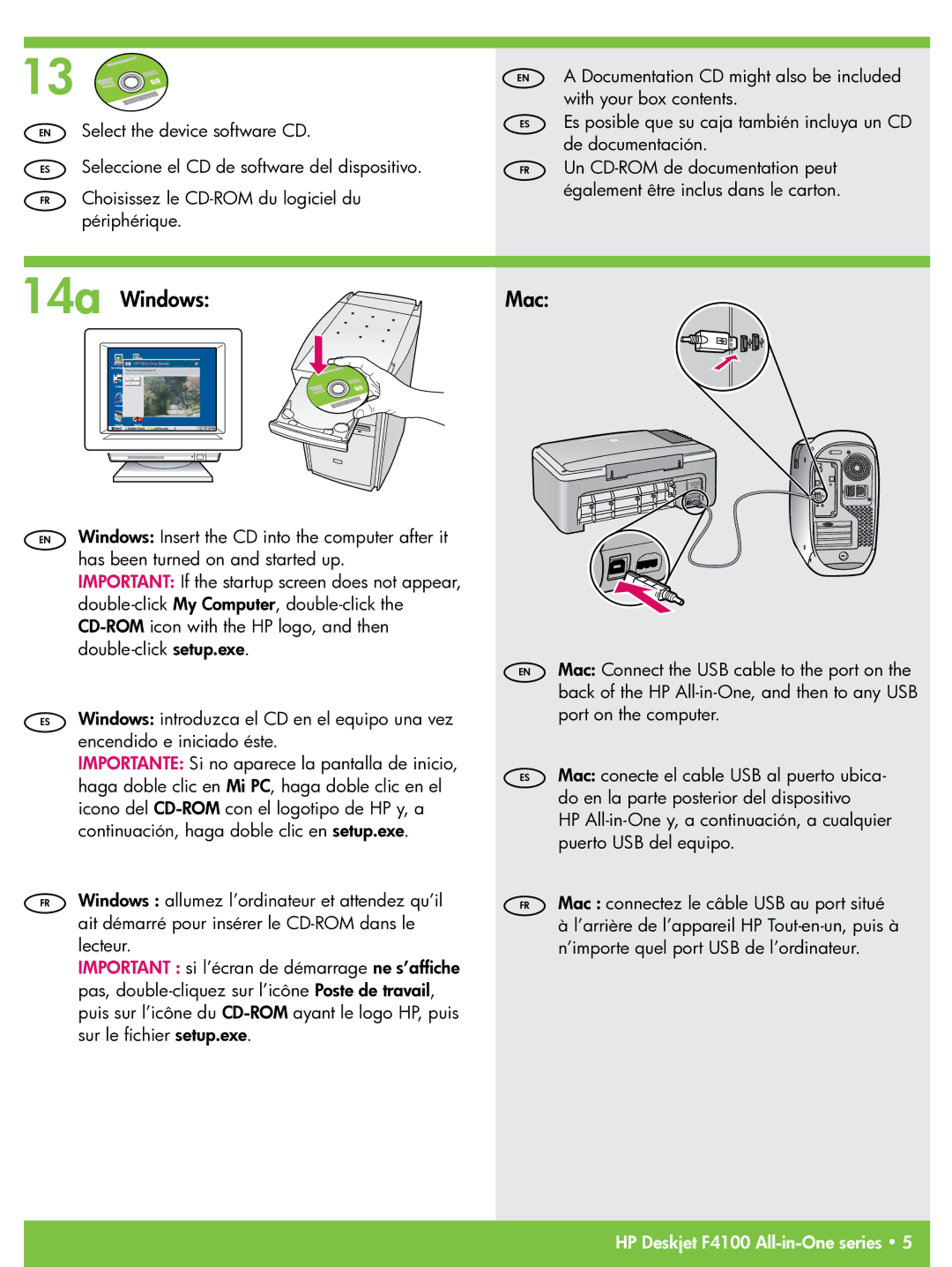 HP F4180, F4135, F4172 manual 14a Windows Mac 