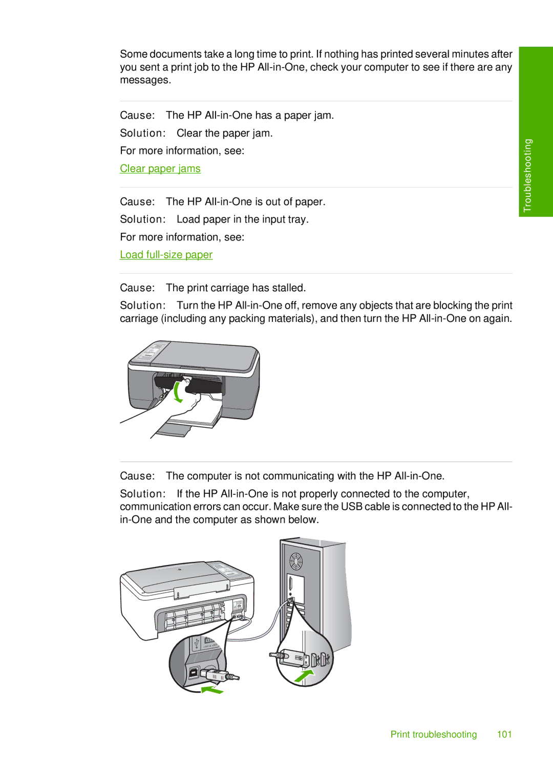 HP F4190, F4140, F4185, F4172, F4180 manual Cause The print carriage has stalled 