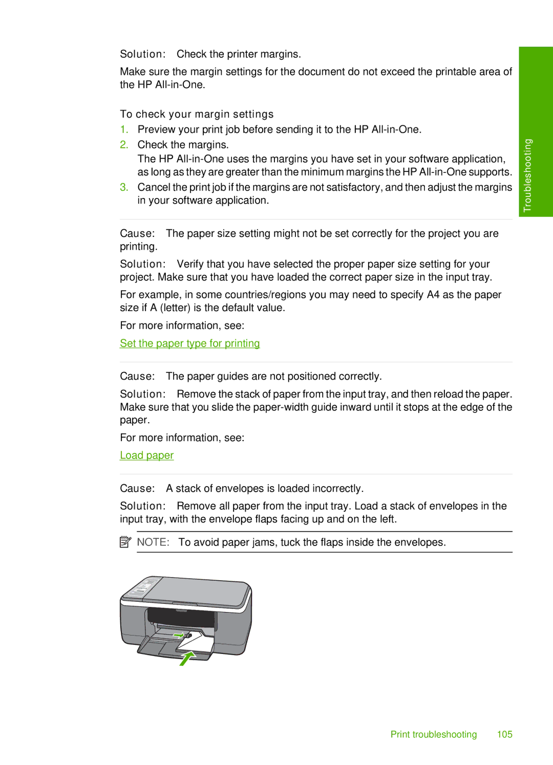 HP F4172, F4140, F4185, F4190, F4180 manual To check your margin settings 