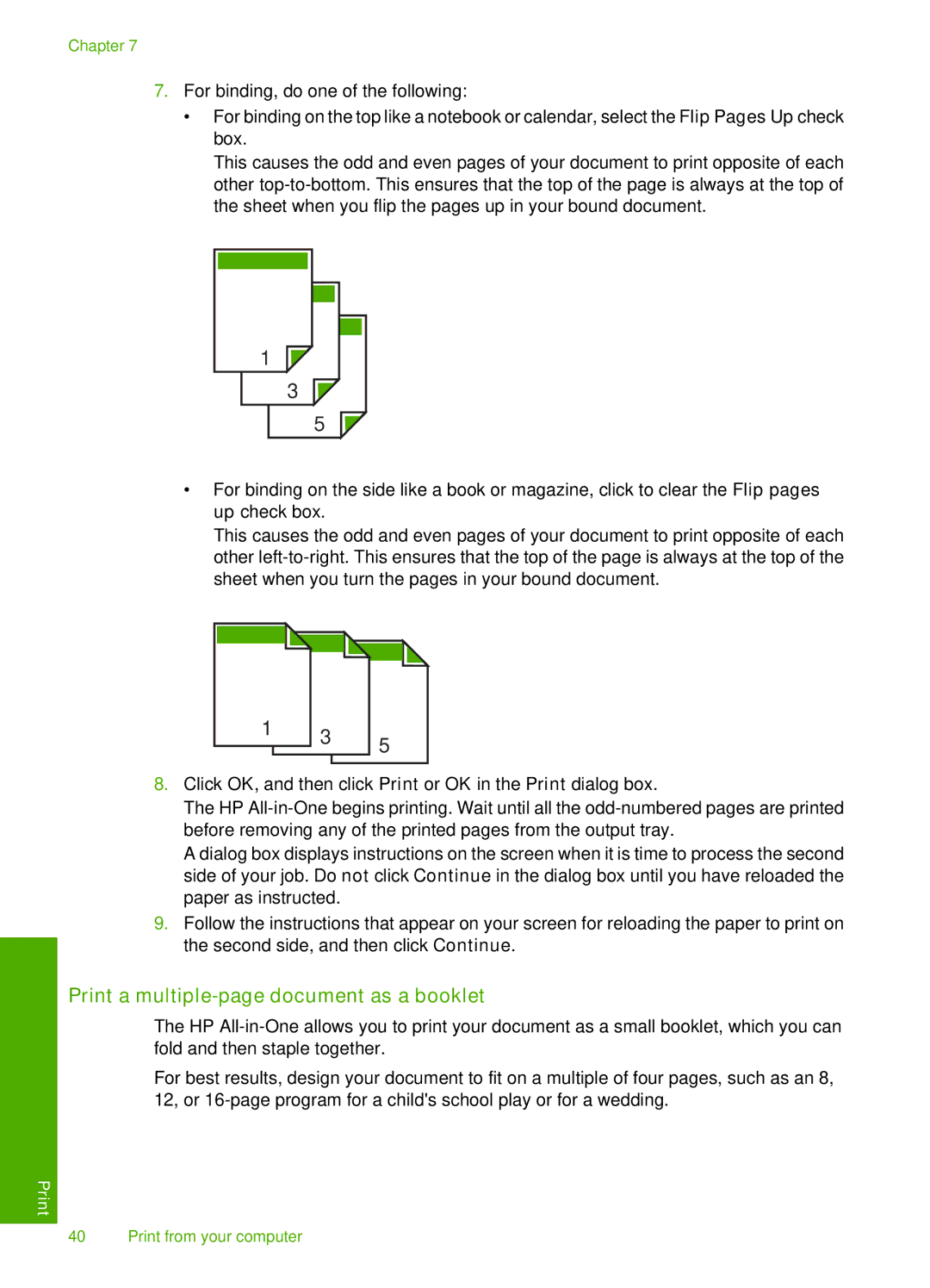 HP F4172, F4140, F4185, F4190, F4180 manual Print a multiple-page document as a booklet 