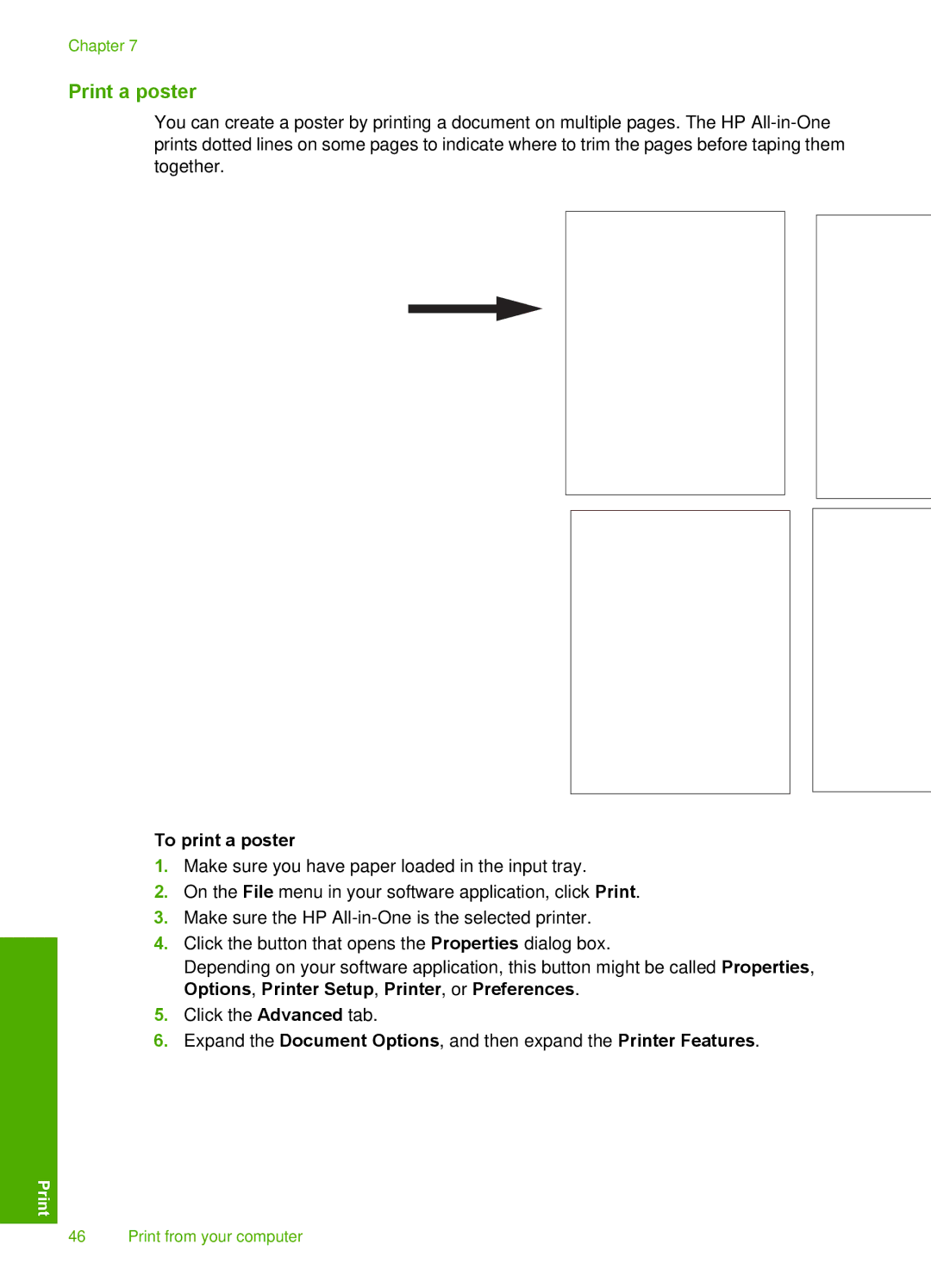 HP F4190, F4140, F4185, F4172, F4180 manual Print a poster, To print a poster 