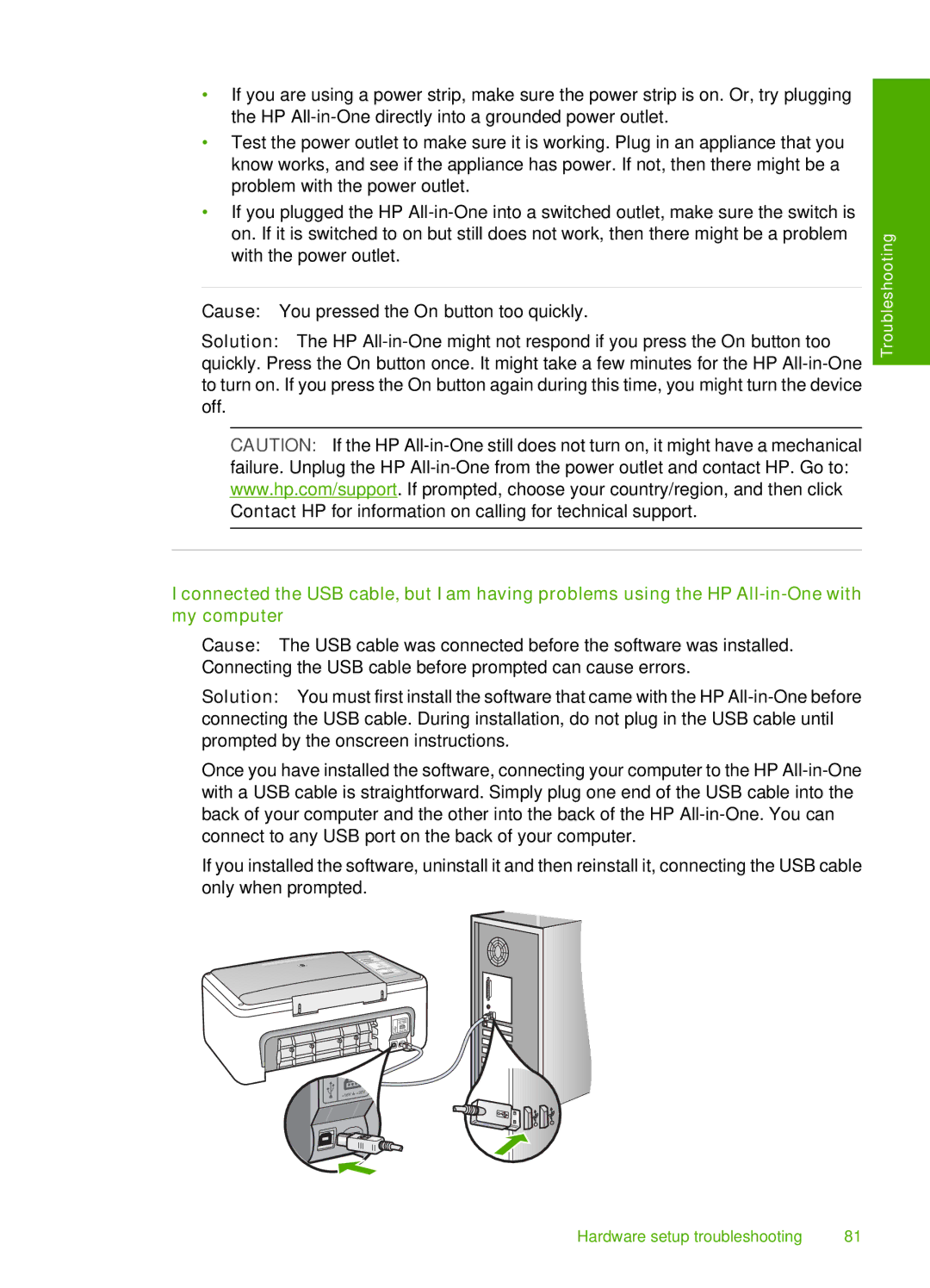 HP F4190, F4140, F4185, F4172, F4180 manual Troubleshooting 