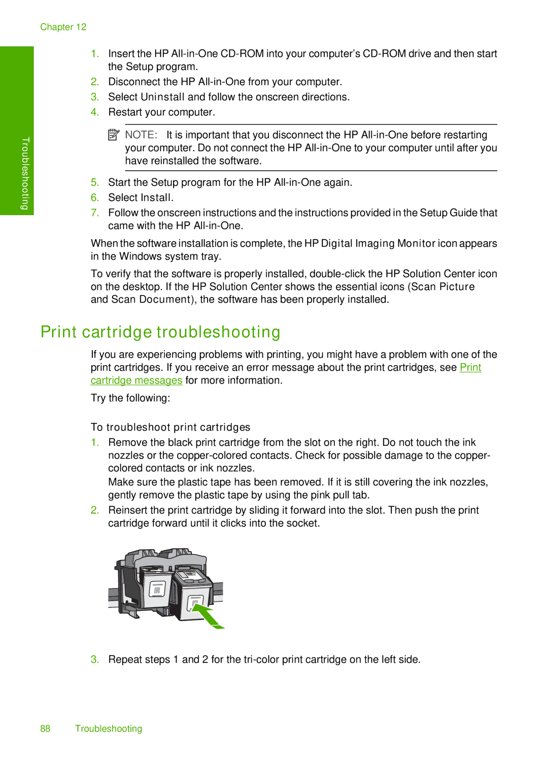 HP F4140, F4185, F4172, F4190, F4180 manual Print cartridge troubleshooting, To troubleshoot print cartridges 