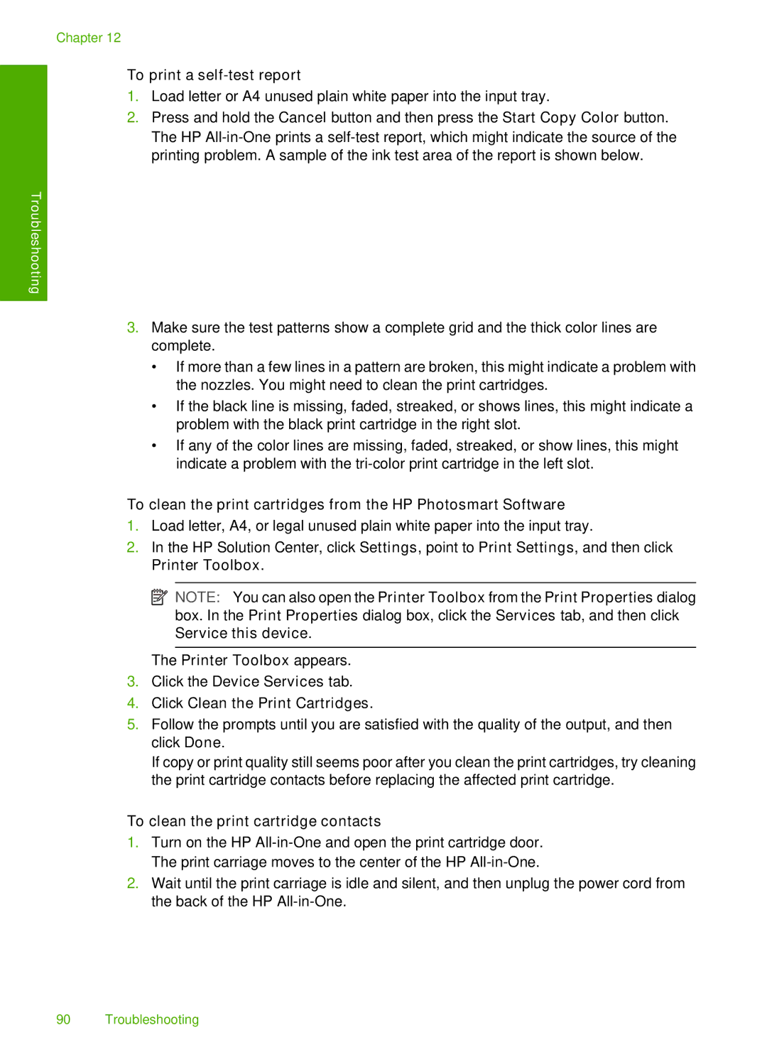 HP F4172, F4140, F4185, F4190, F4180 manual To print a self-test report 