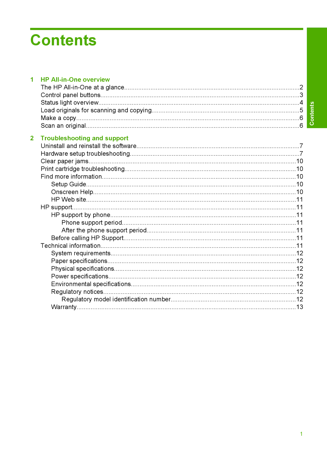 HP F4200 manual Contents 