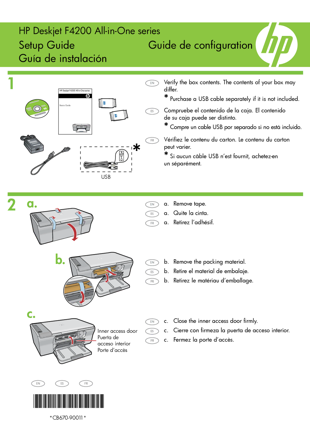 HP F4210 manual Setup Guide 