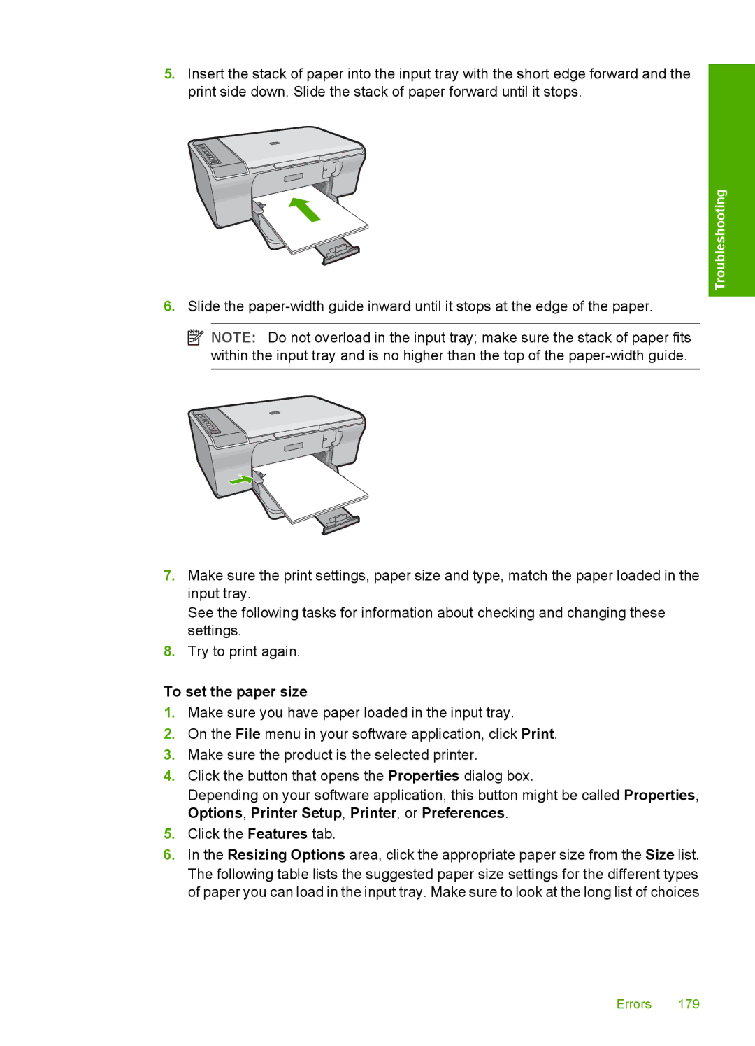 HP F4235, F4240, F4280 manual To set the paper size 