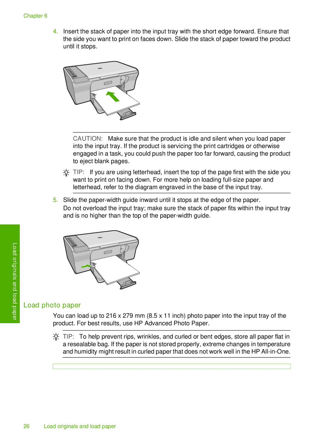 HP F4235, F4240, F4280 manual Load photo paper 