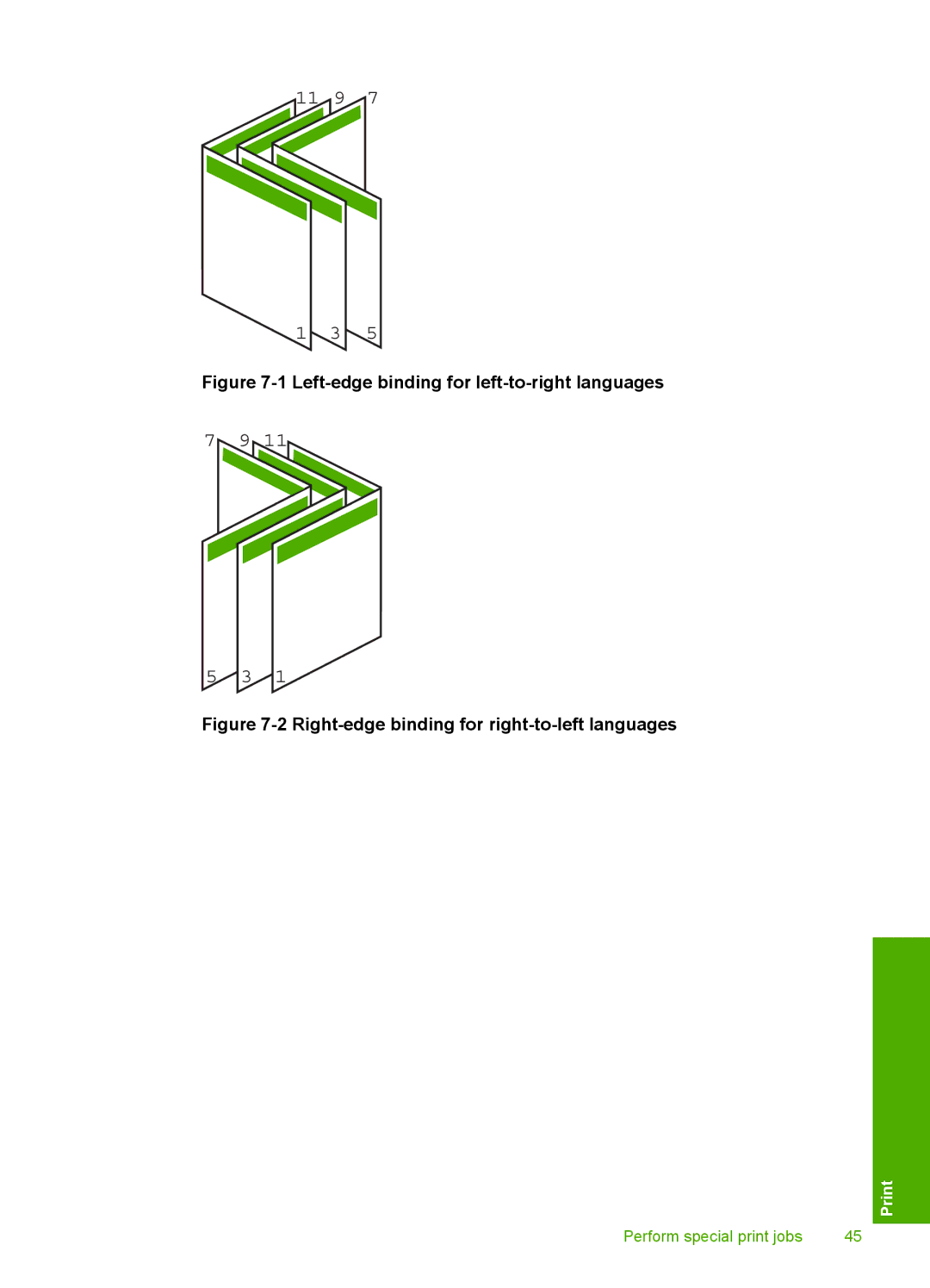 HP F4240, F4280, F4235 manual Left-edge binding for left-to-right languages 