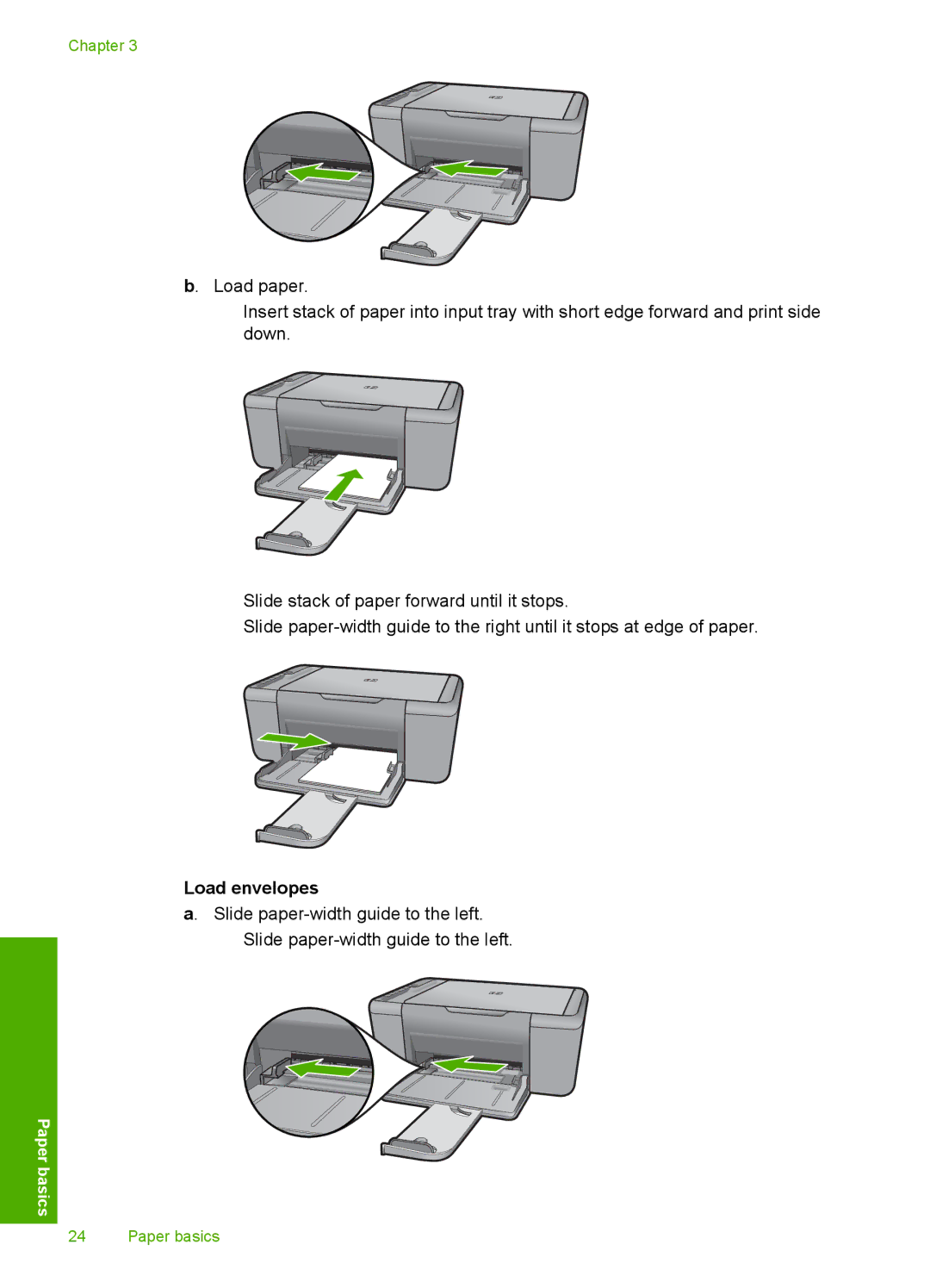 HP F4400 manual Load envelopes 