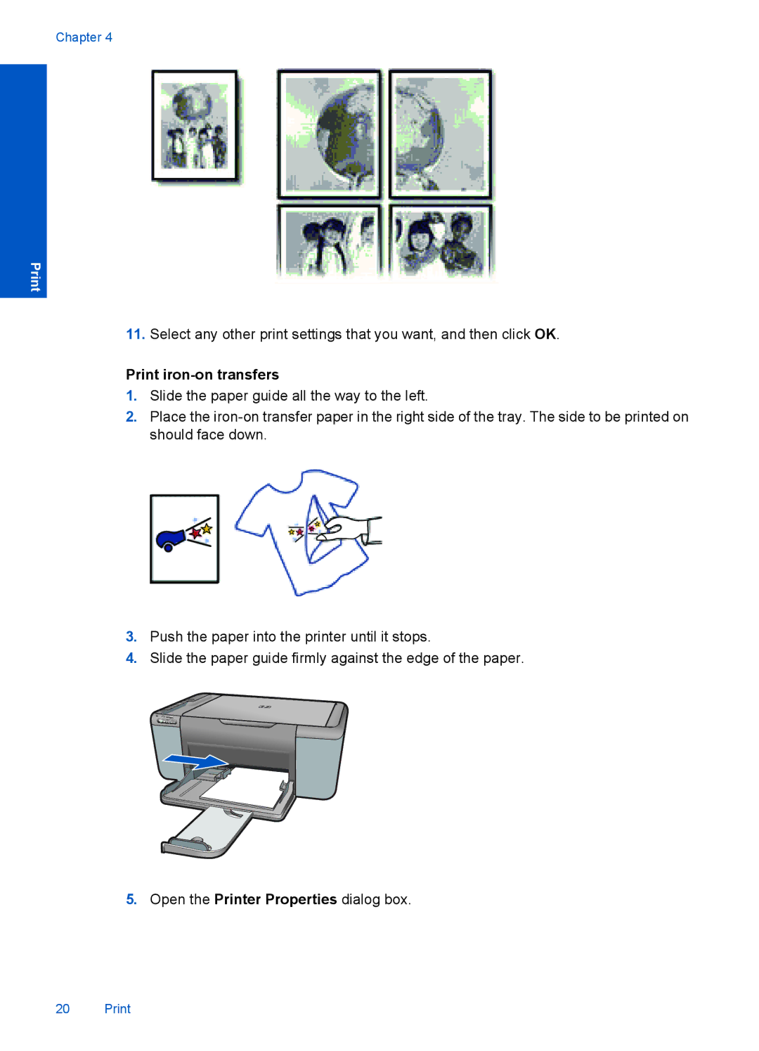 HP F4500 manual Print iron-on transfers 