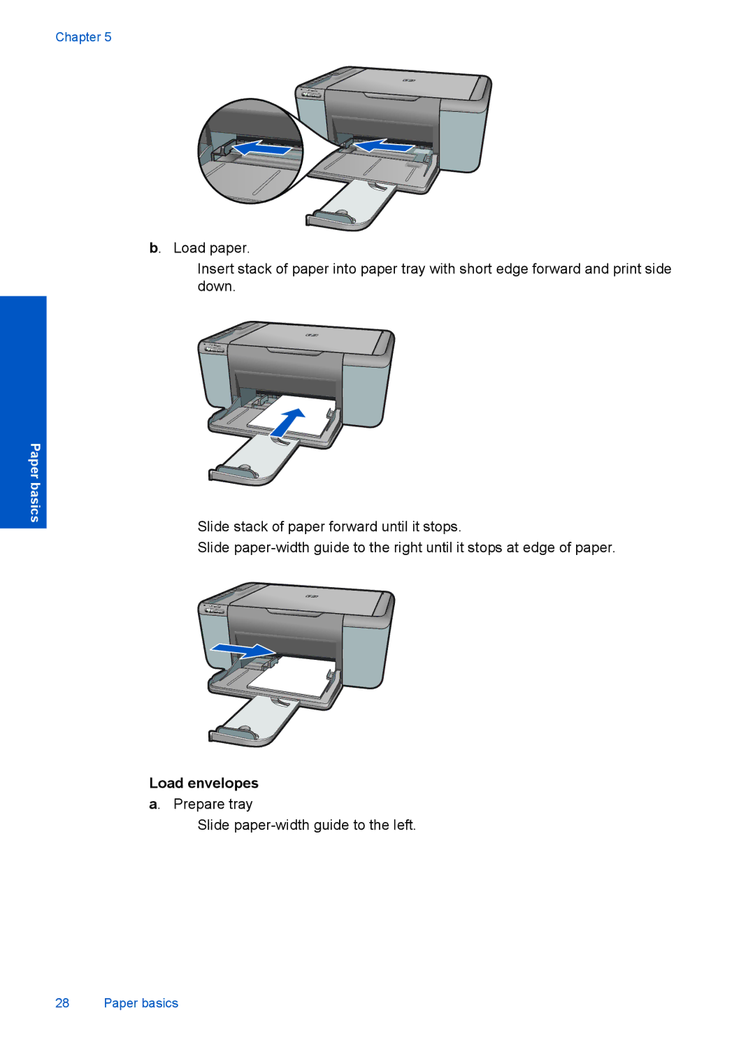 HP F4500 manual Load envelopes a. Prepare tray 