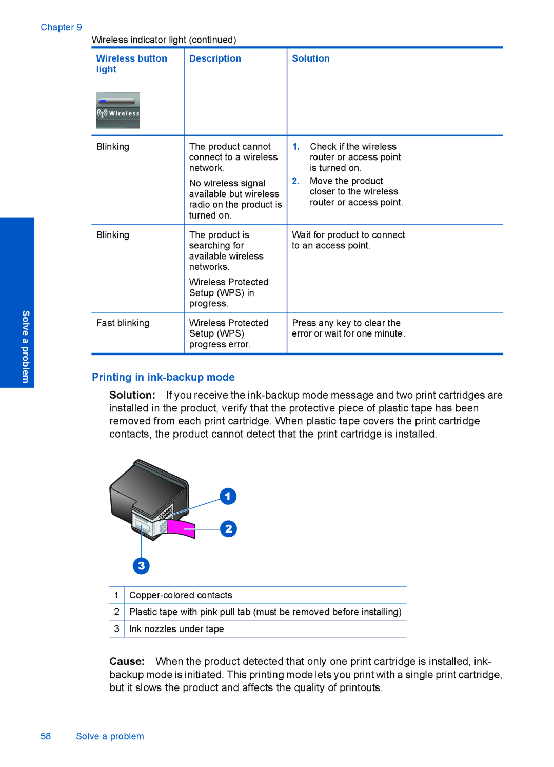 HP F4500 manual Printing in ink-backup mode 