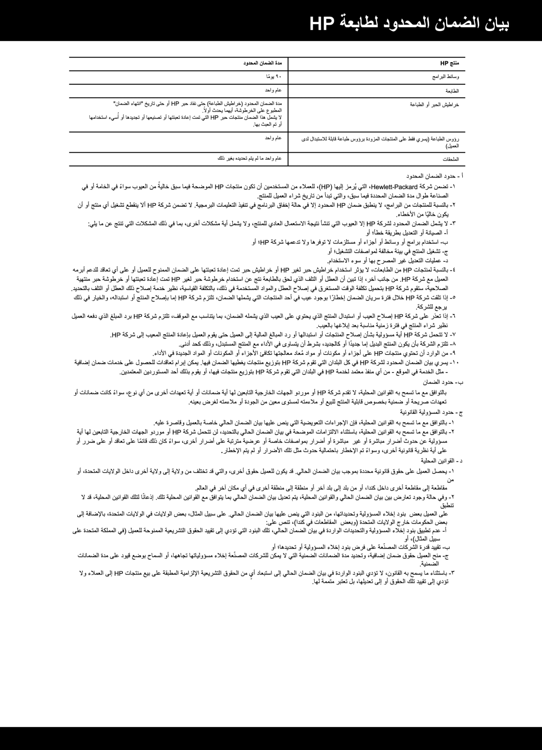 HP F4500 manual Hp‏ ةعباطل دودحملا نامضلا نايب 