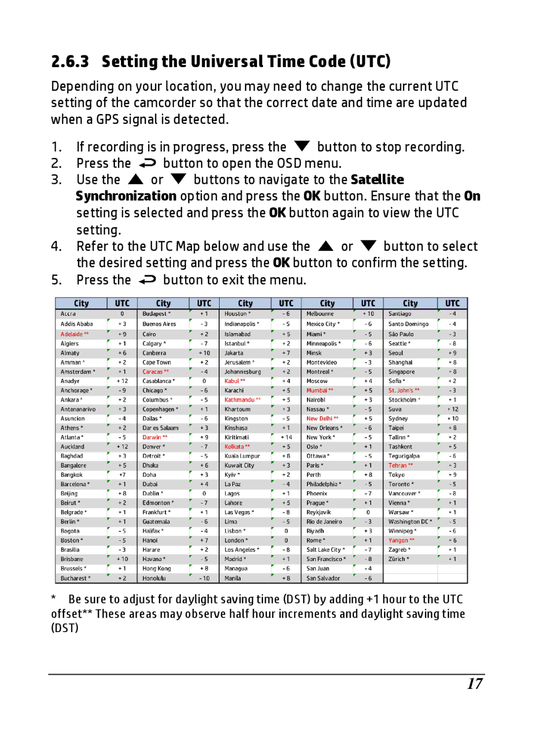 HP F520g manual Setting the Universal Time Code UTC 