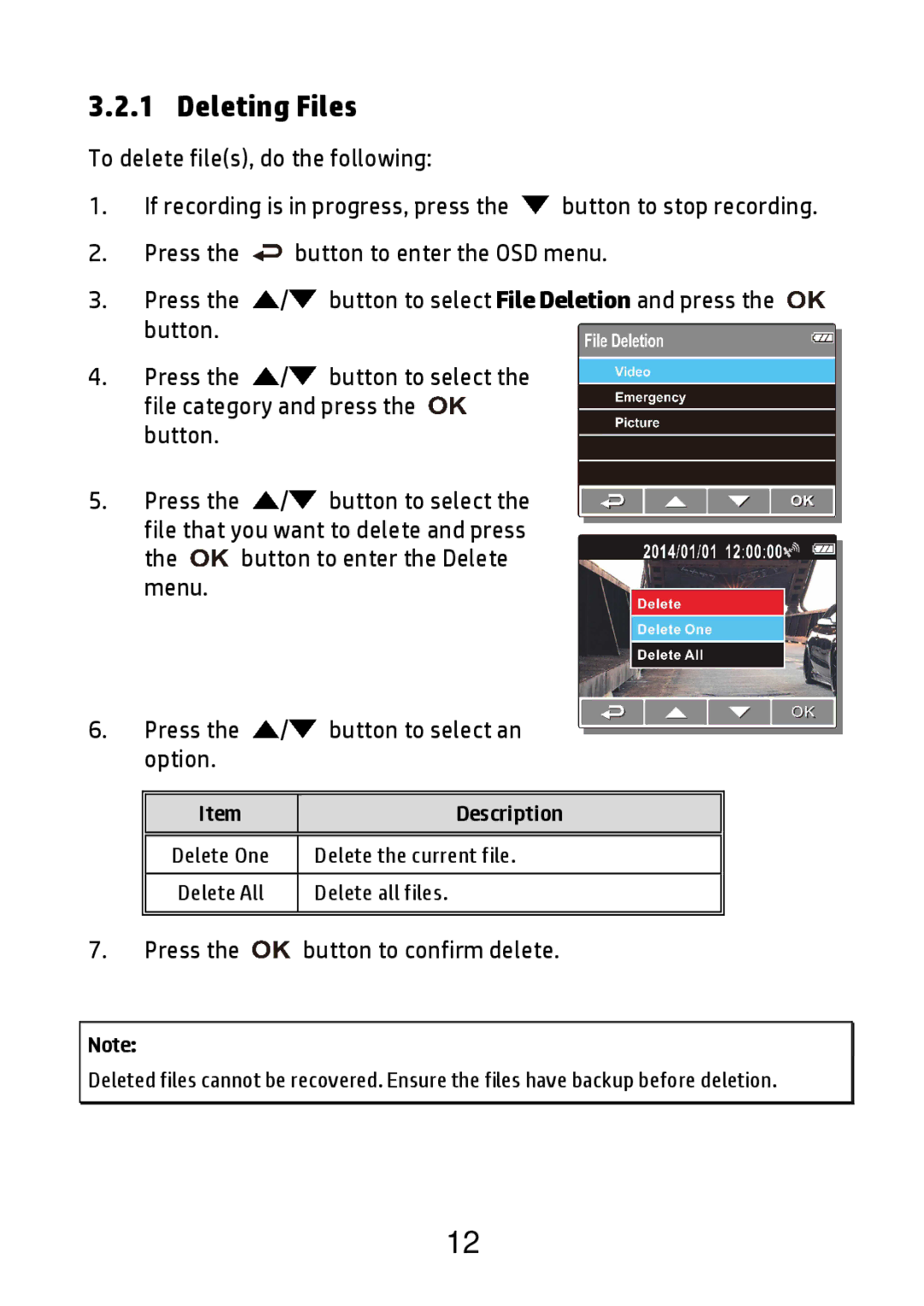 HP F520g manual Deleting Files 