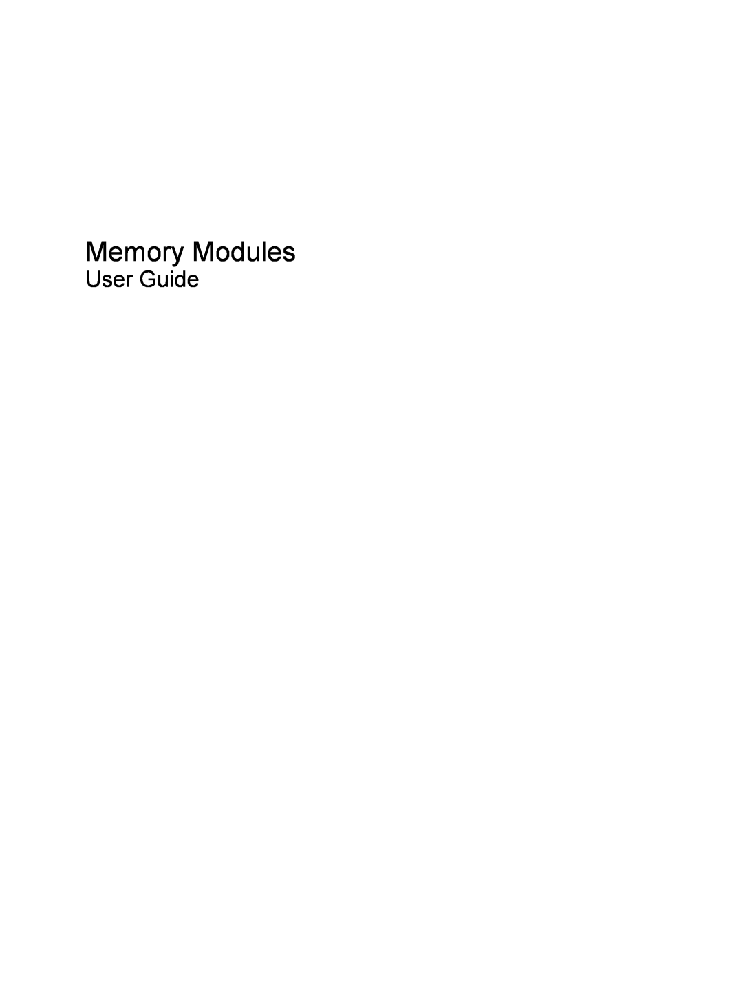 HP F768WM manual Memory Modules, User Guide 