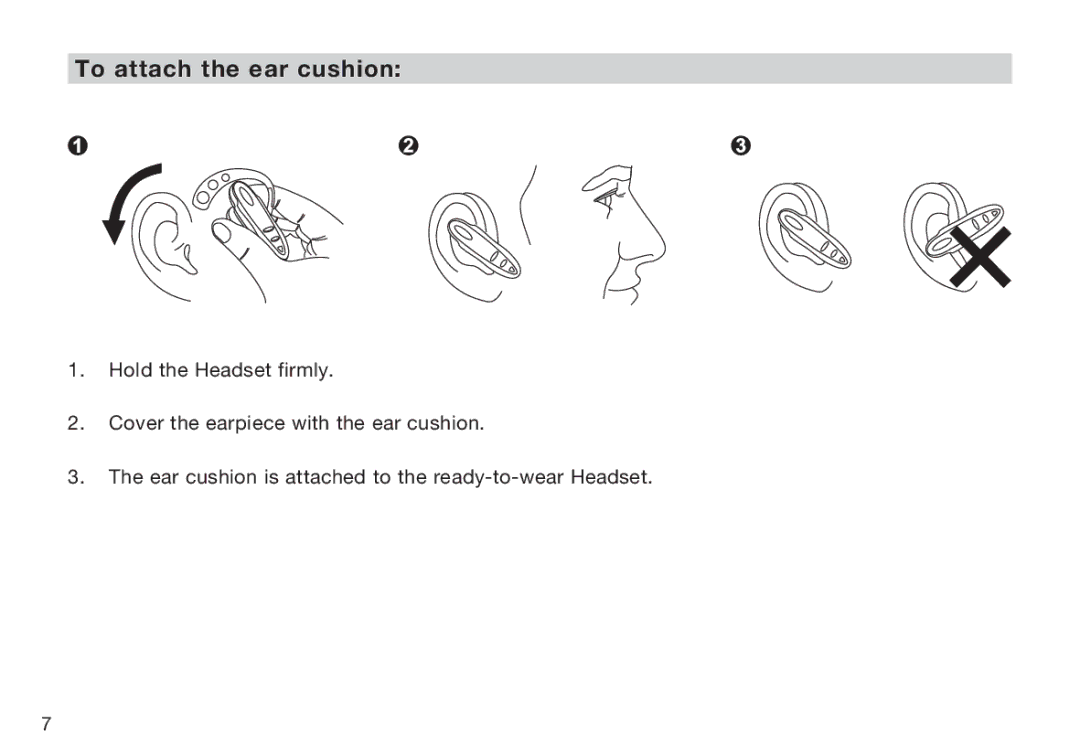 HP F8T064UK manual To attach the ear cushion 