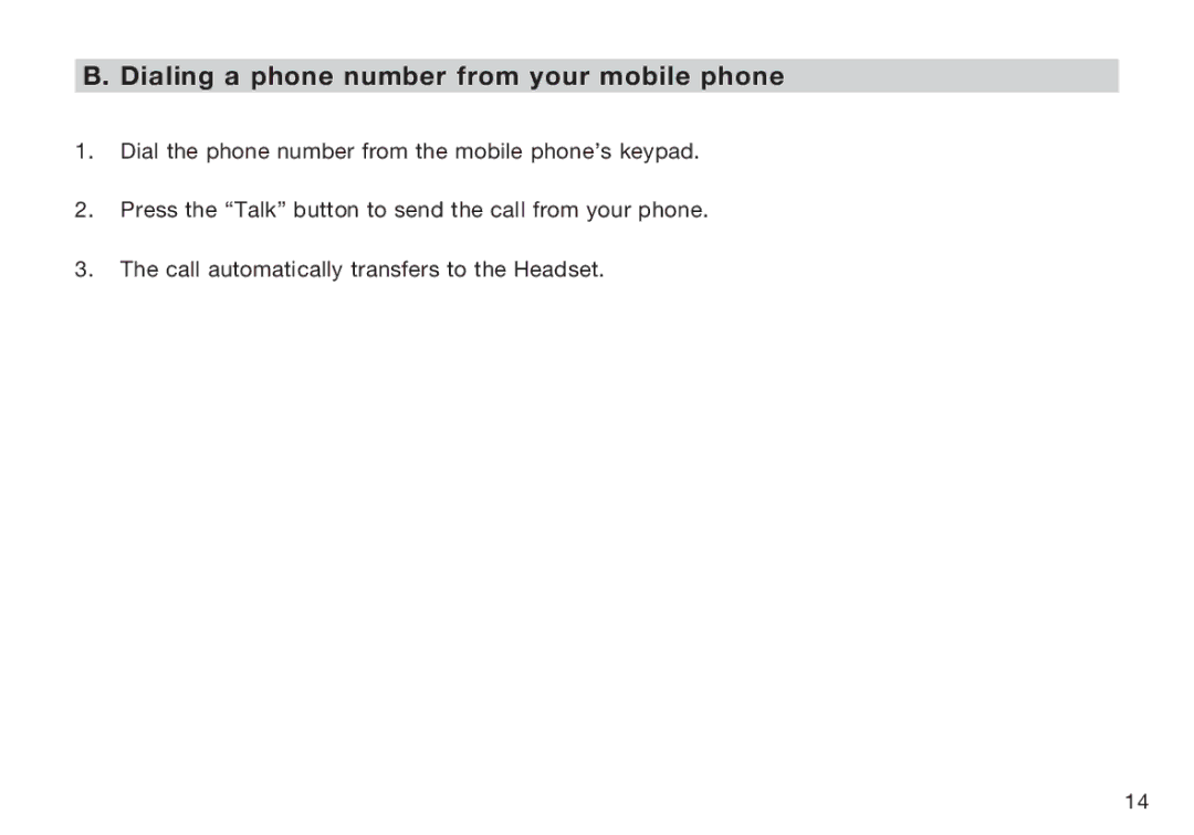 HP F8T064UK manual Dialing a phone number from your mobile phone 