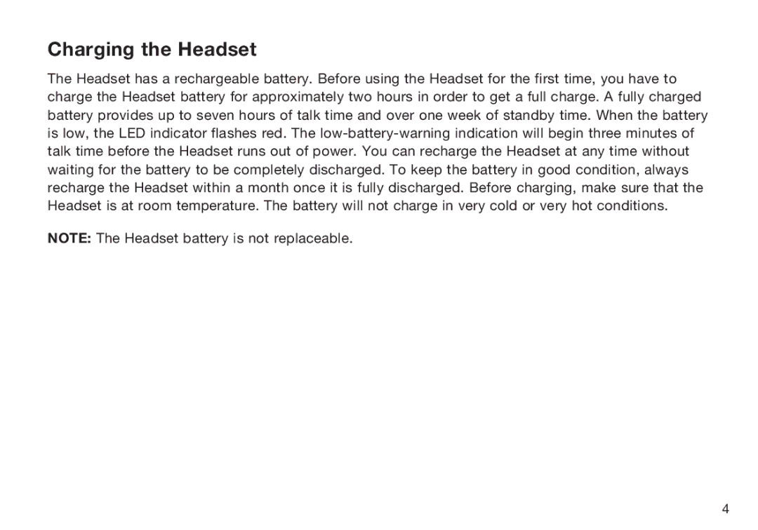 HP F8T064UK manual Charging the Headset 