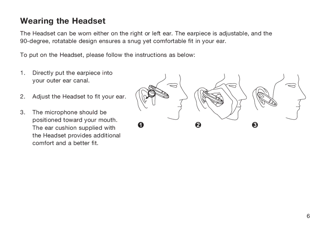 HP F8T064UK manual Wearing the Headset 