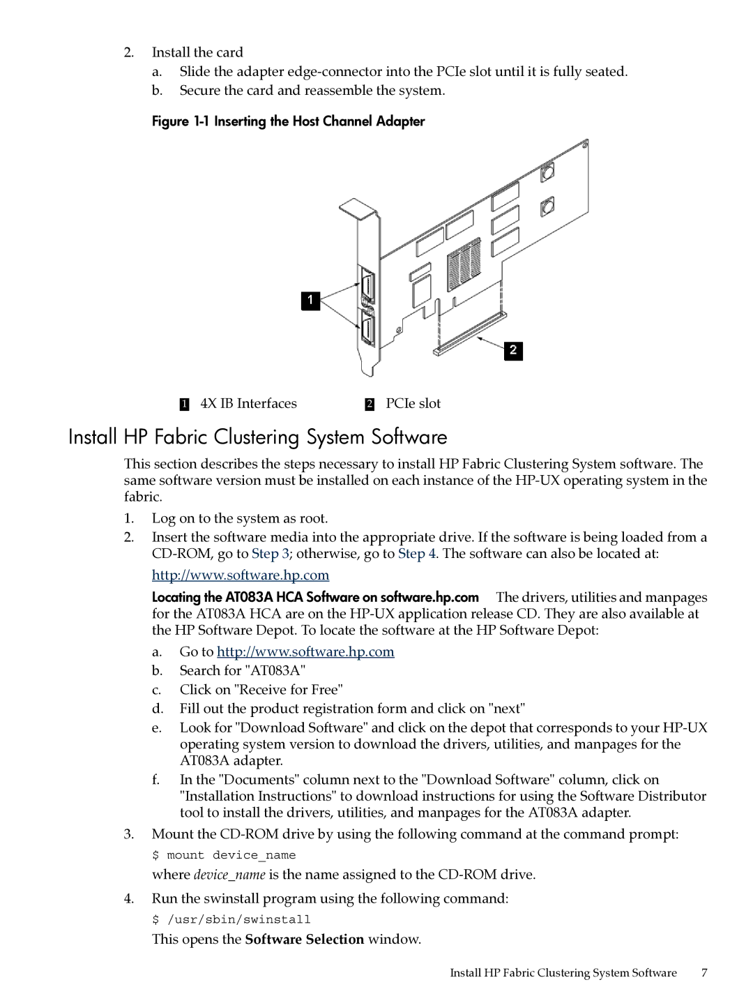 HP Fabric Clustering System for InfiniBand manual Install HP Fabric Clustering System Software 