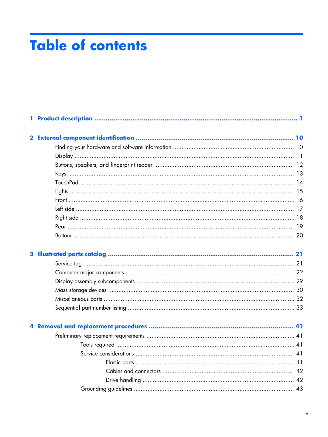 HP Dv7-7234nr DV7, dv7 C6N73UARABA, Dv7 7223cl C2N67UARABA, Fary Recertified Dv7-7234nr C6P04UARABA manual Table of contents 