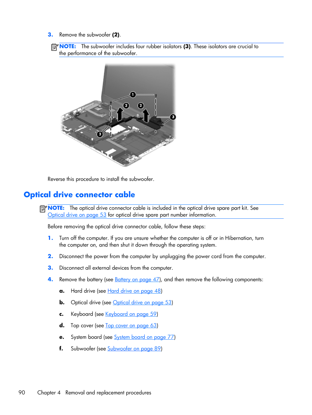 HP Dv7 7223cl C2N67UARABA, dv7 C6N73UARABA, Dv7-7234nr DV7 manual Optical drive connector cable 