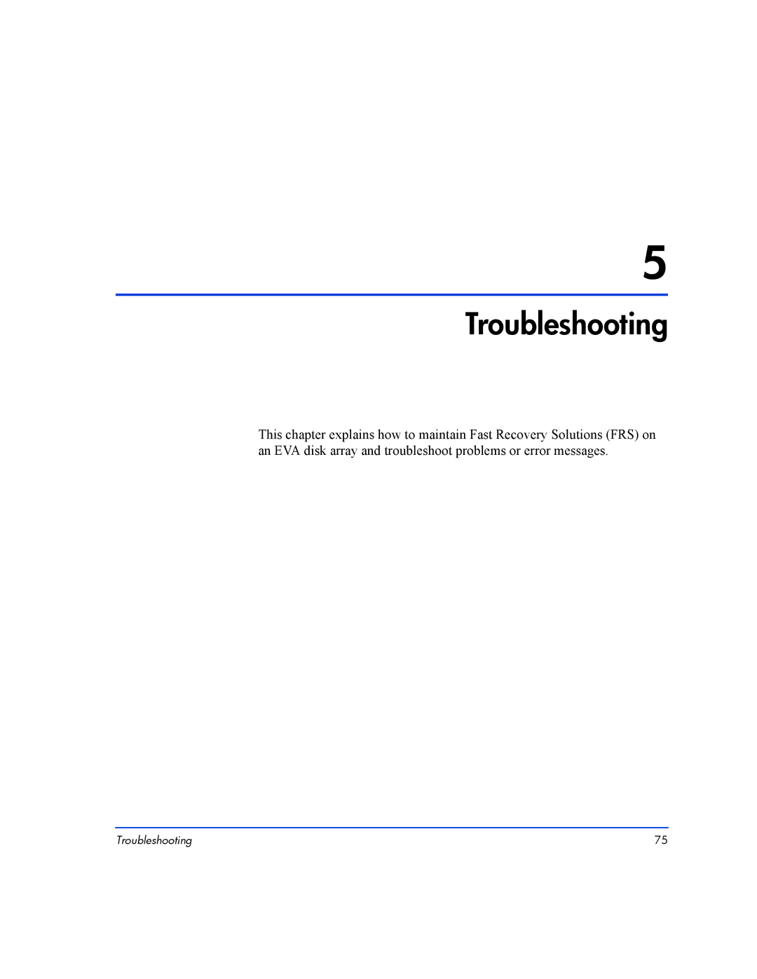 HP Fast Recovery Solution XP SW manual Troubleshooting 