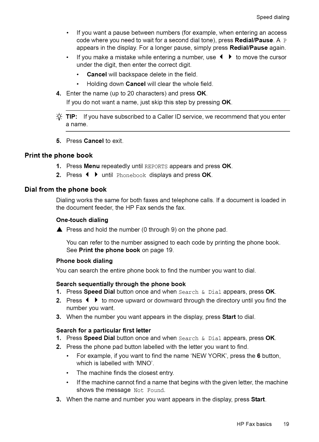 HP Fax 2140 manual Speeddialing 