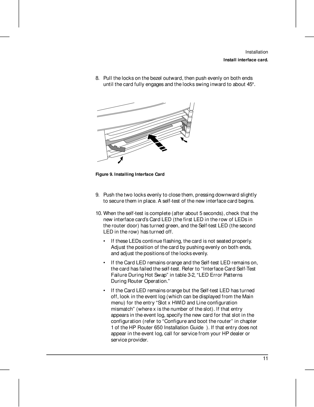 HP Fax 650 manual Installing Interface Card 