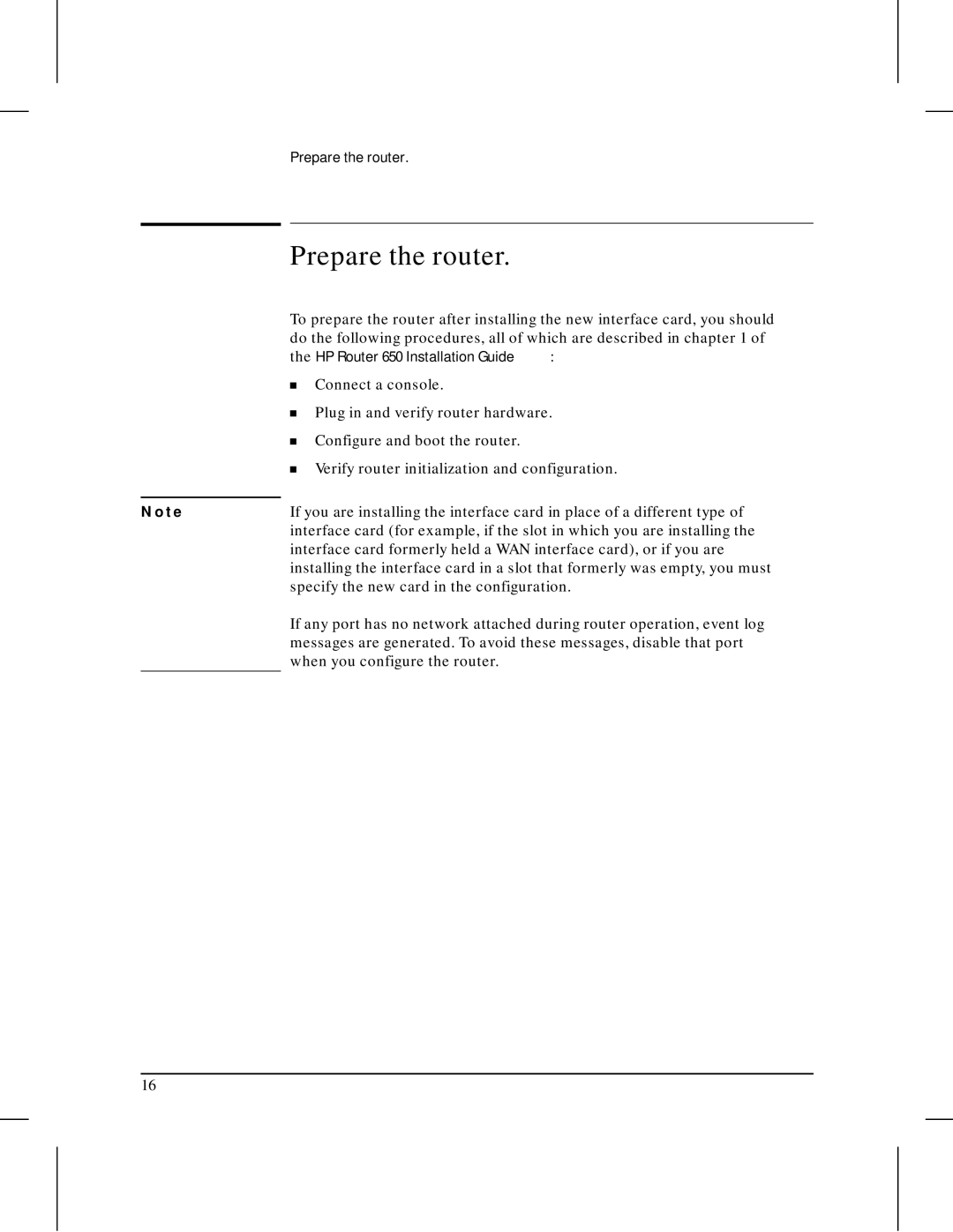 HP Fax 650 manual Prepare the router 