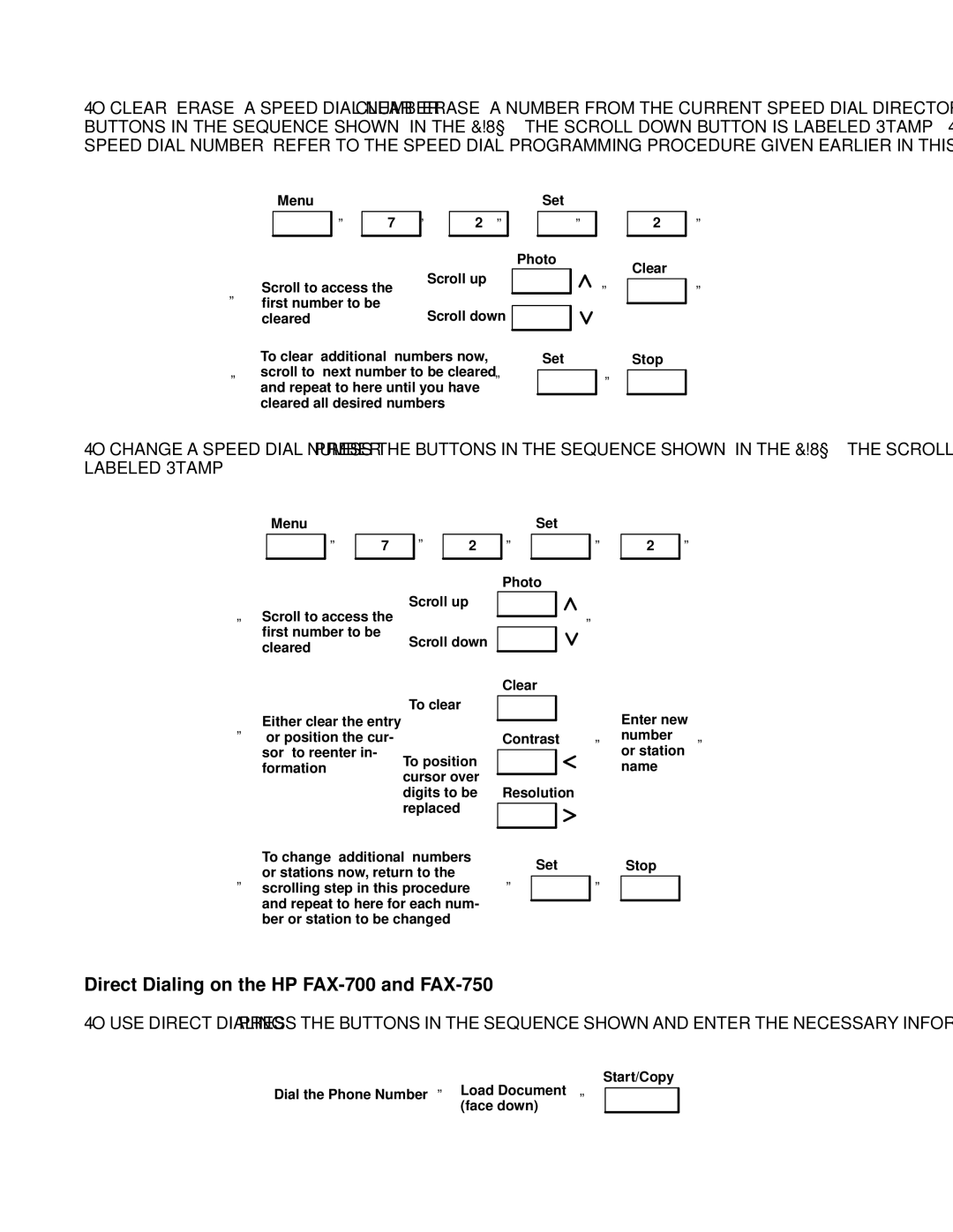 HP manual Direct Dialing on the HP FAX-700 and FAX-750 