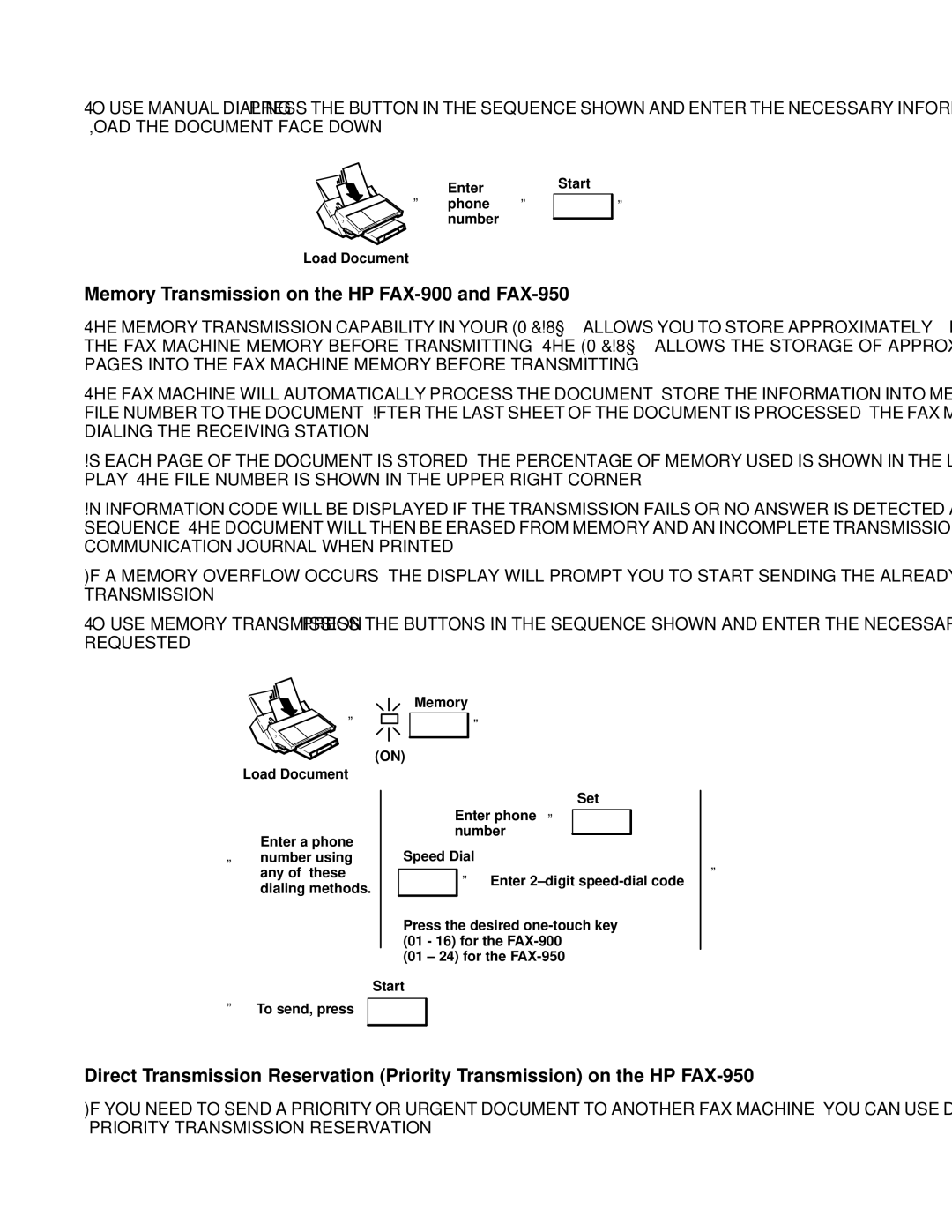 HP FAX-700 manual Memory Transmission on the HP FAX-900 and FAX-950 