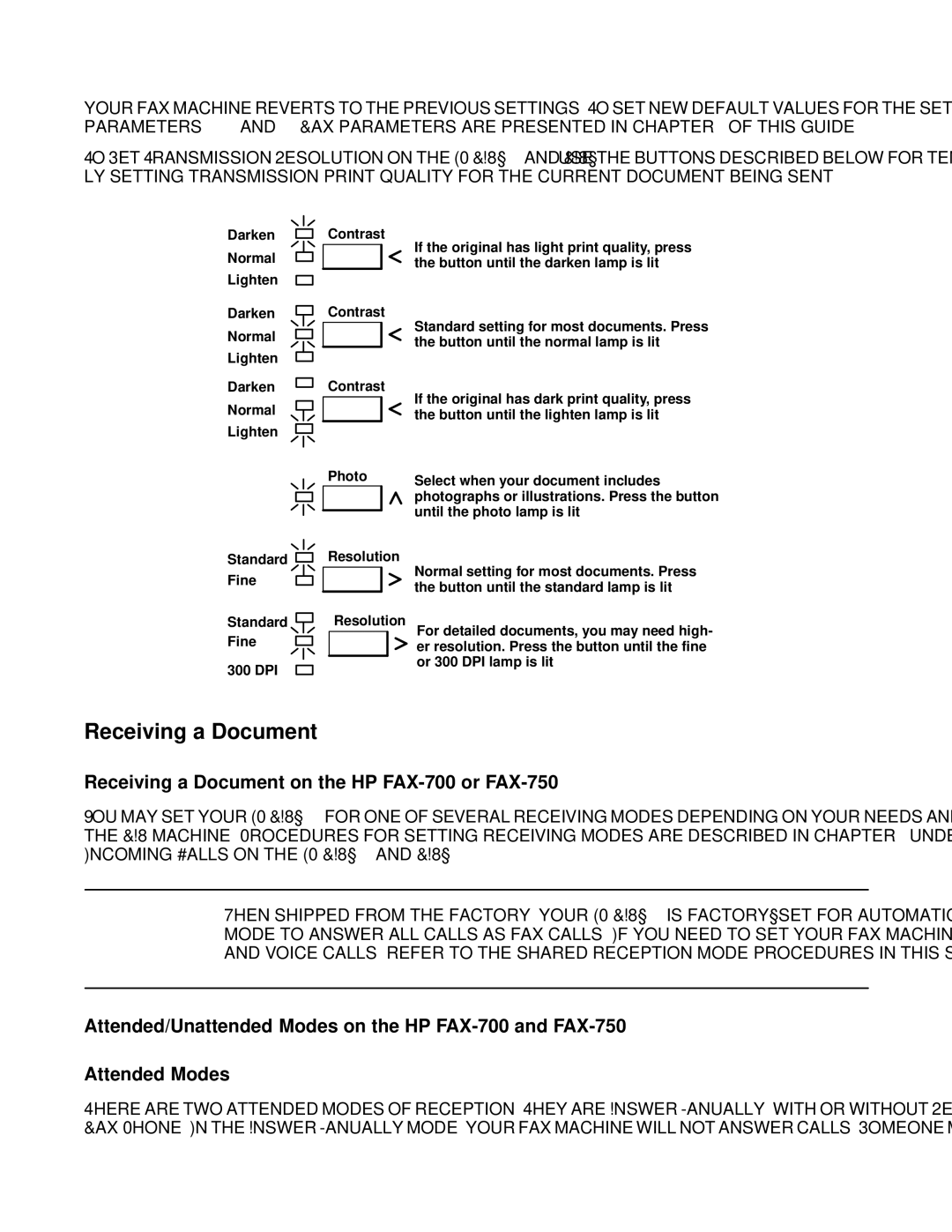 HP manual Receiving a Document on the HP FAX-700 or FAX-750 