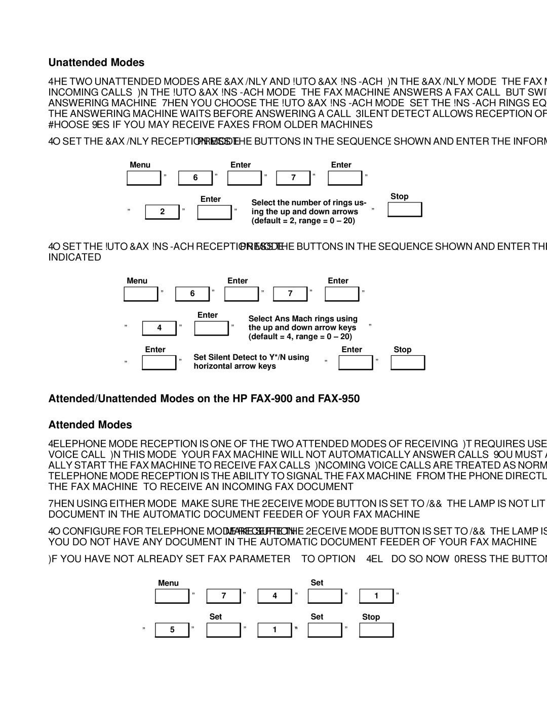 HP FAX-700 manual Unattended Modes 