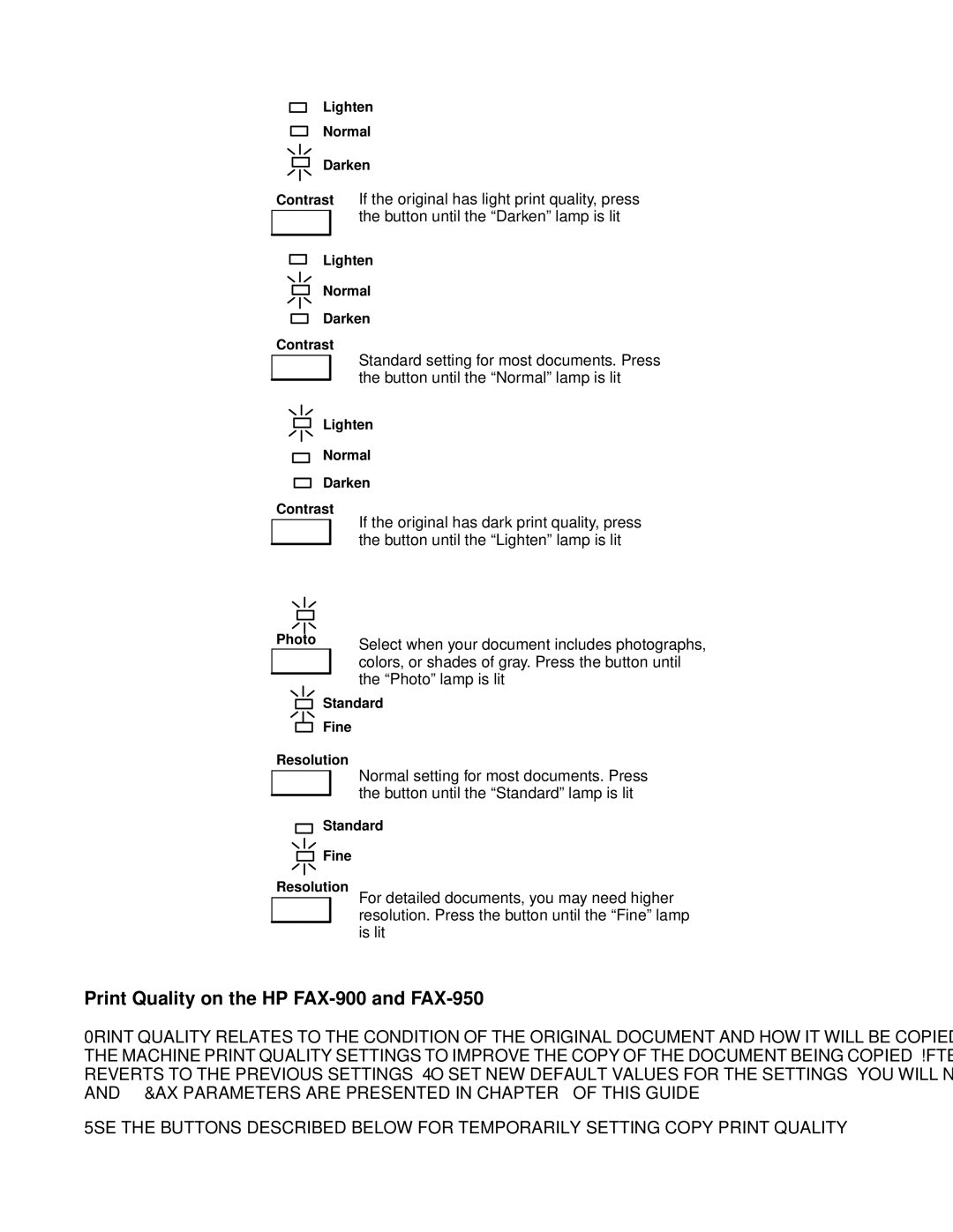 HP FAX-700 manual Print Quality on the HP FAX-900 and FAX-950 