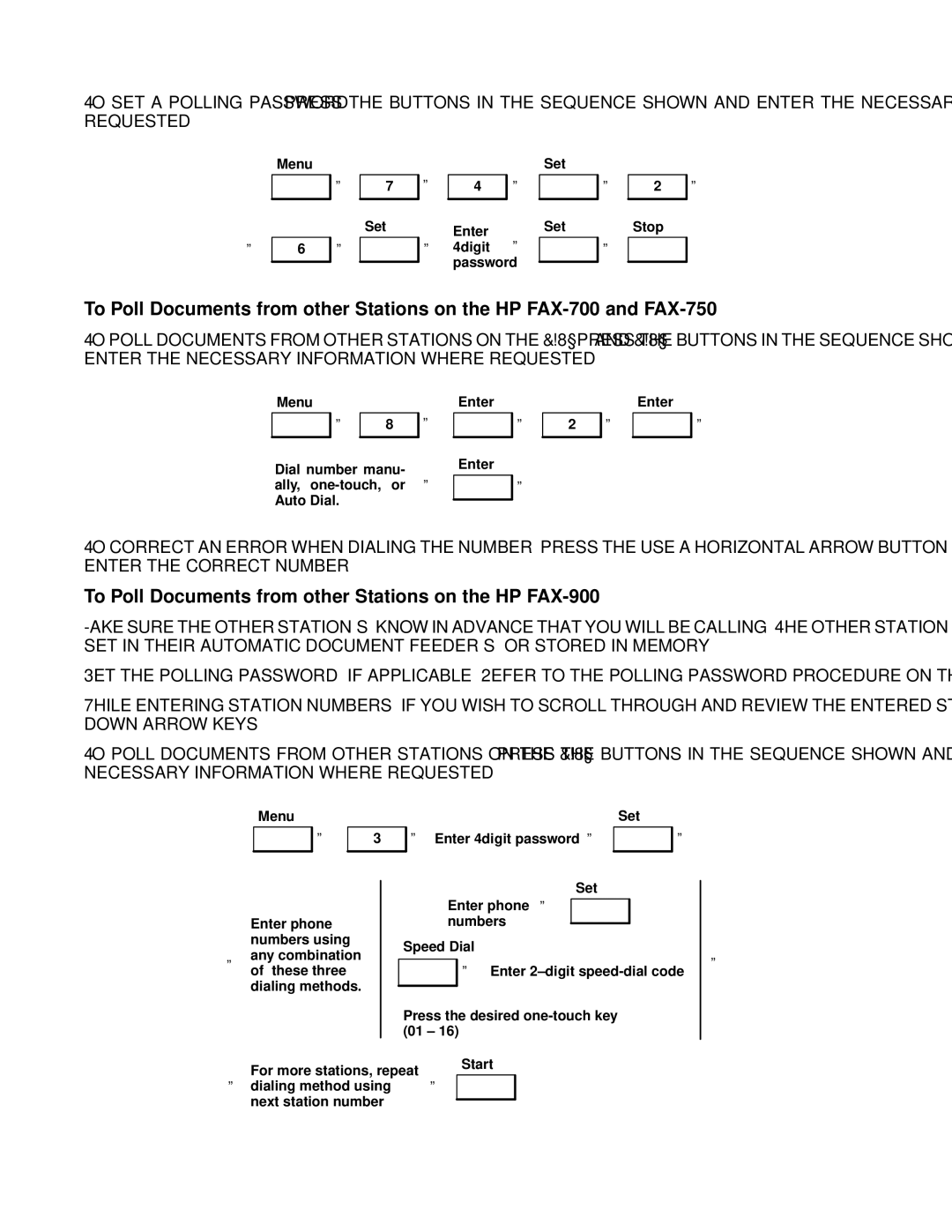 HP FAX-700 manual To Poll Documents from other Stations on the HP FAX-900 